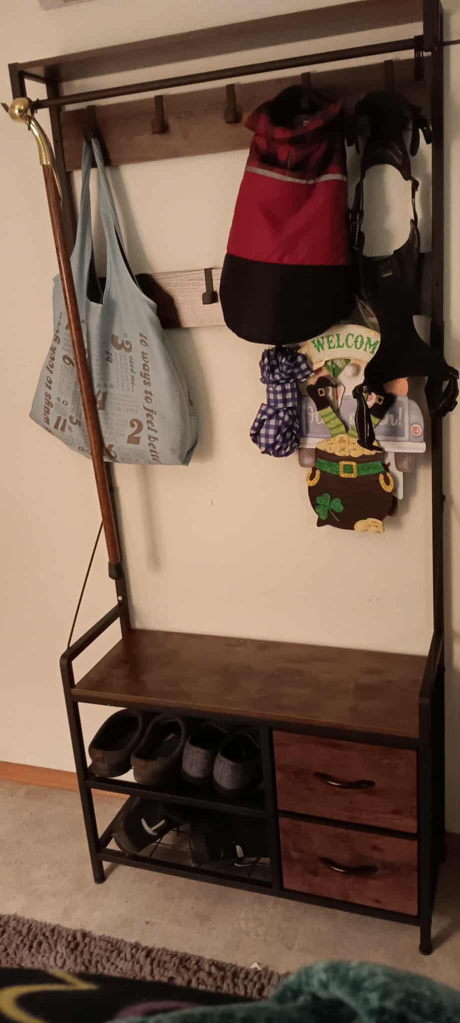 Lulive Hall Tree with Bench and Shoe Storage, 31.5” Coat Rack Freestanding customer photo 2