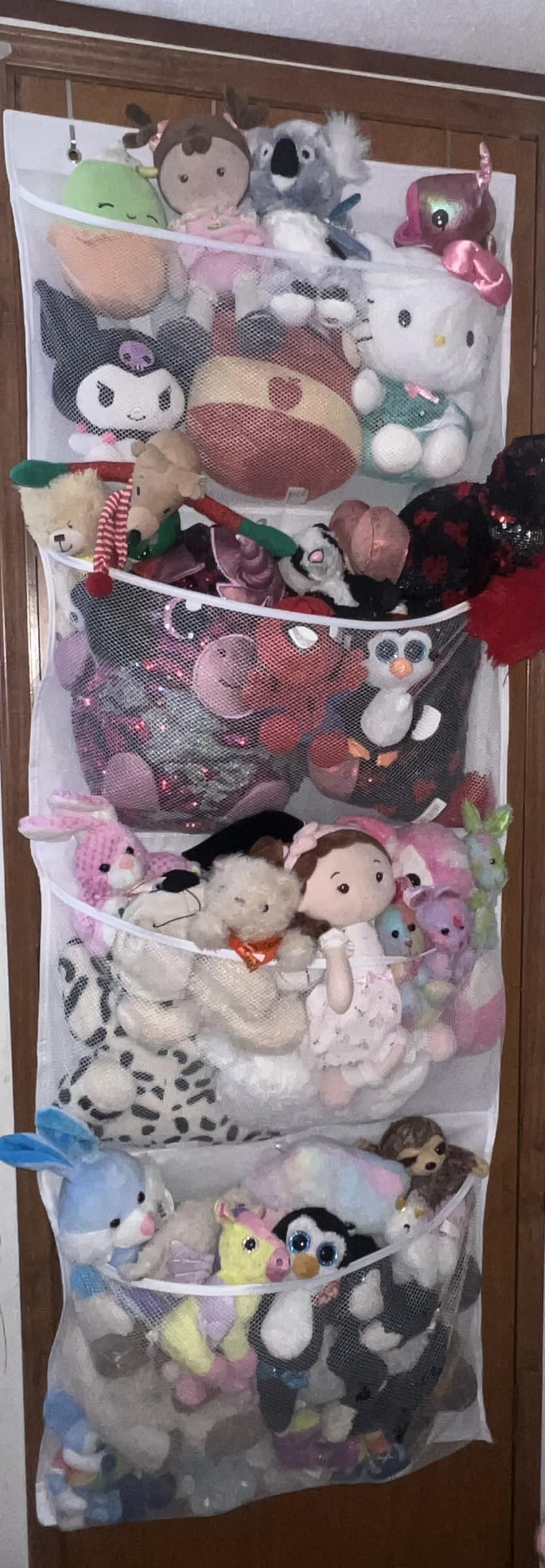 Honeyera The Original Stuffed Animal Storage (Patented) - Over Door Organizer for Stuffies, Baby Ideas Holder, Toy Plush Hammock Hanging Net Big Girls Toddler Large Bag Animals Stuffy Behind customer photo 1