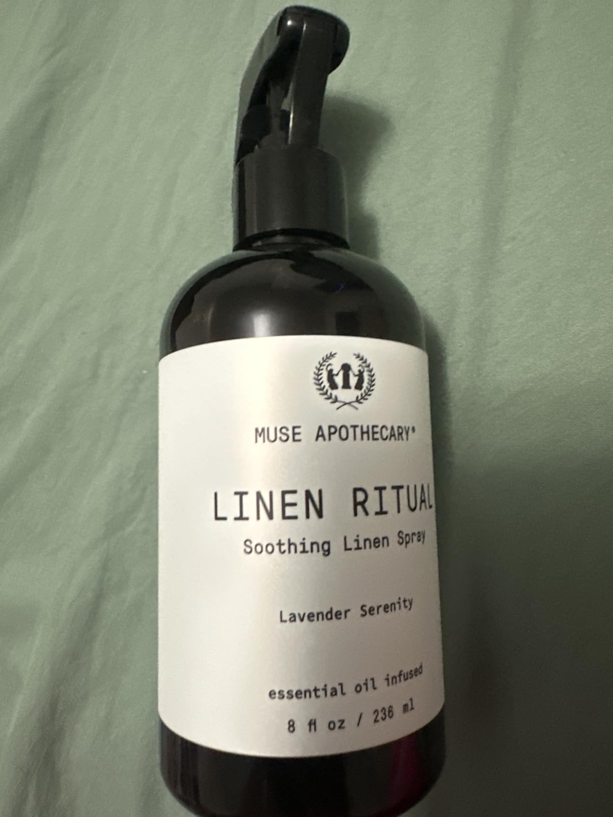 Muse Apothecary Linen Ritual - Aromatic, Soothing, and Relaxing Linen Mist, Laundry and Fabric Spray - Infused with Aromatherapy Essential Oils - 8 oz, Amber Cashmere customer photo 2
