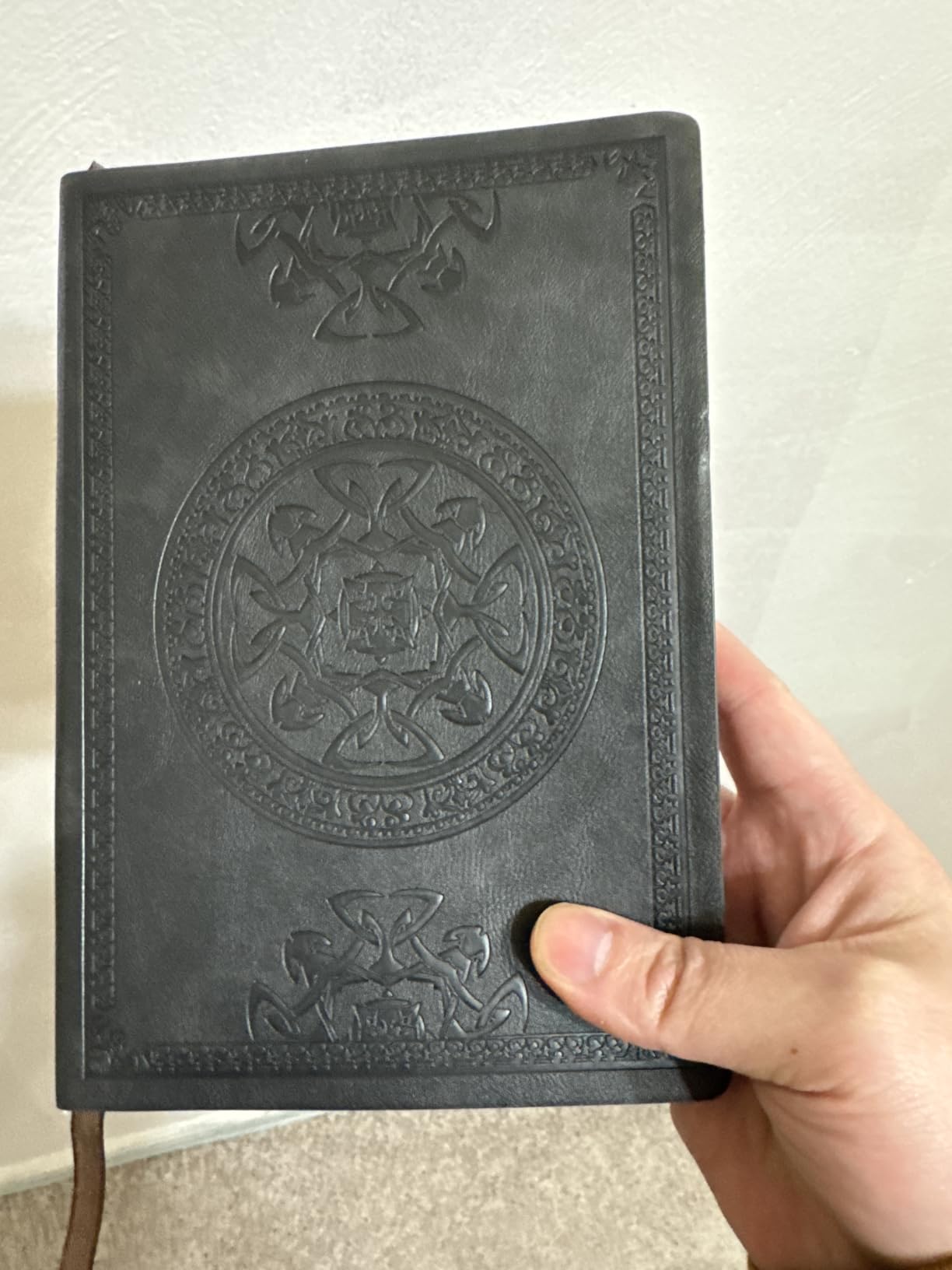 CAGIE Journal for Men Women Leather Vintage Diary Journaling Notebook Black | Embossed Softcover, 288 Pages, Lay Flat for Writing, Journaling, Work, Travel, Business Gift, Portable A5, 5.7 x 8.3 in customer photo 2
