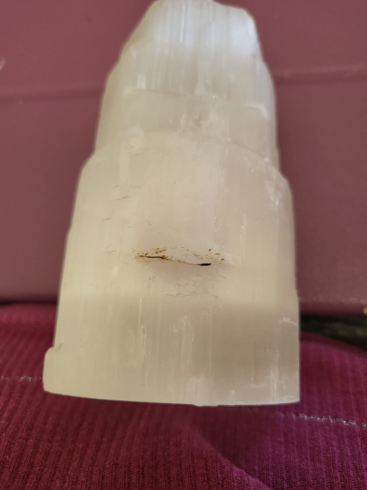 Himalayan Glow WBM Selenite Tower Skyscraper 10cm, Natural Home Decoration & Meditation Crystal Selenite Stone -3 PCS Selenite Lamp, (Pack of 3), White customer photo 2