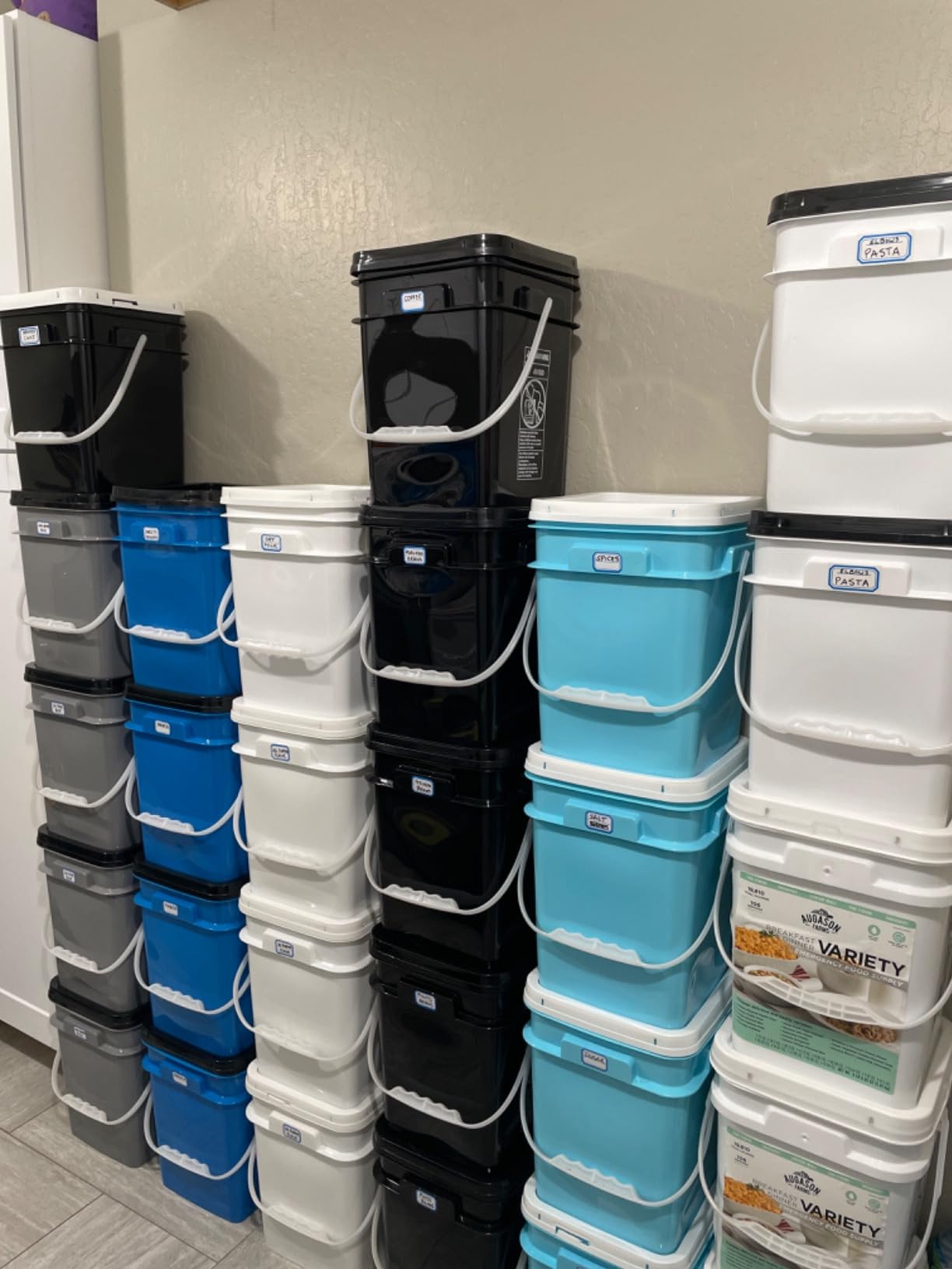 House Naturals 4 Gallon Square Food Grade Bucket Pail with Plastic Handles and Lid (Pack of 3) Made in USA containers (Blue) customer photo 2