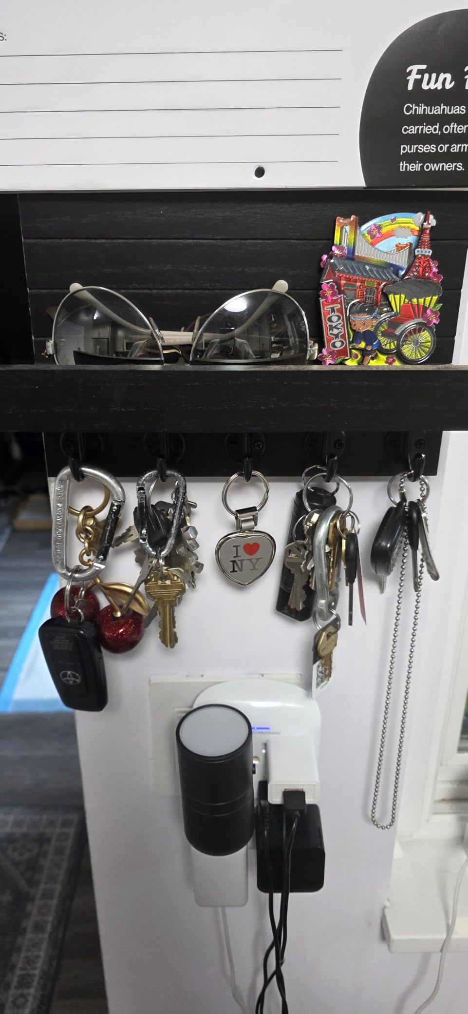 Lwenki Key Holder for Wall, Decorative Key and Mail Holder with Shelf Has Large Key Hooks for Bags, Coats – Paulownia Wood Key Hanger with Mounting Hardware (9.8”W x 6.7”H x 4.2”D) (Brown) customer photo 2