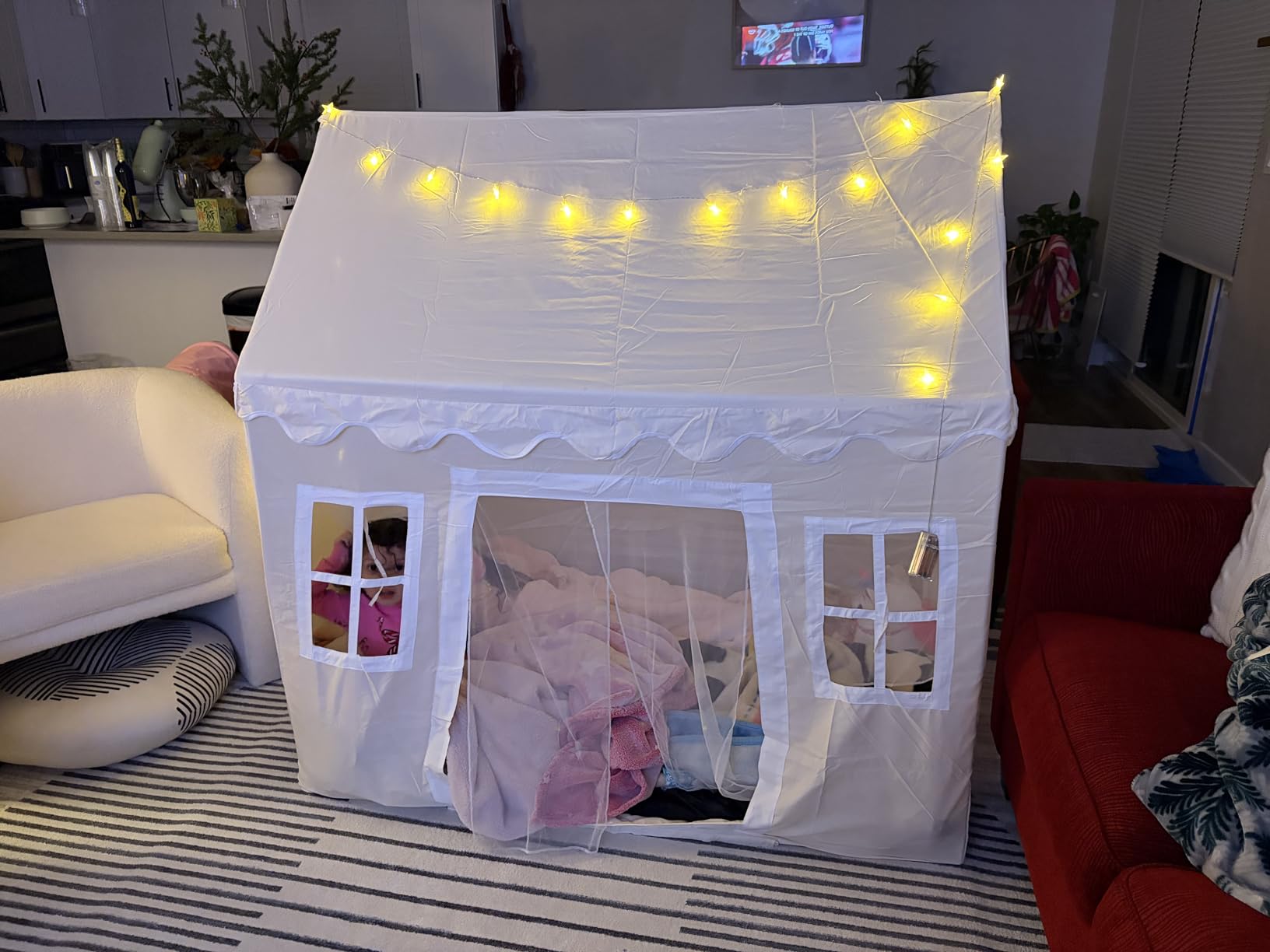 Tiny Land Kids Play Tent with Padded Mat & LED Lights, Ages 3+ customer photo 2