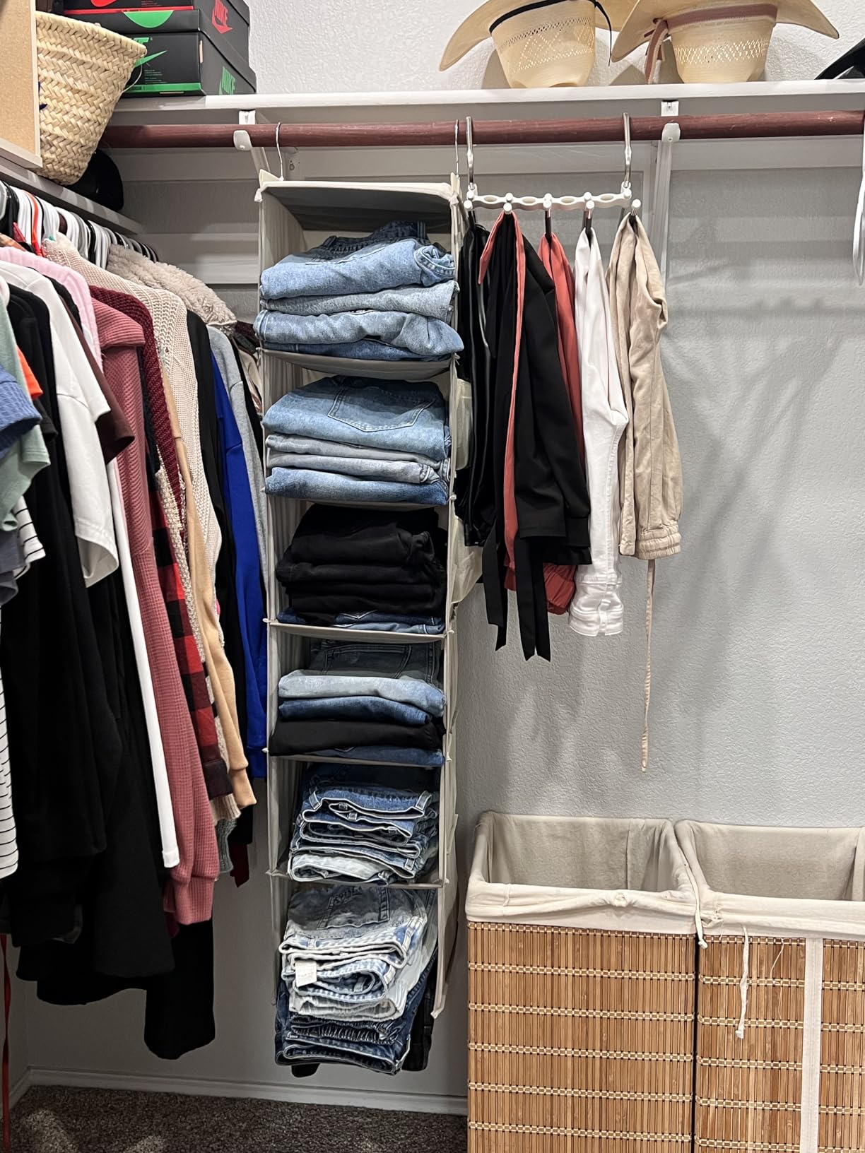 YOUDENOVA Hanging Closet Organizer and Storage, 6-Shelf, 2 Packs, Grey customer photo 1