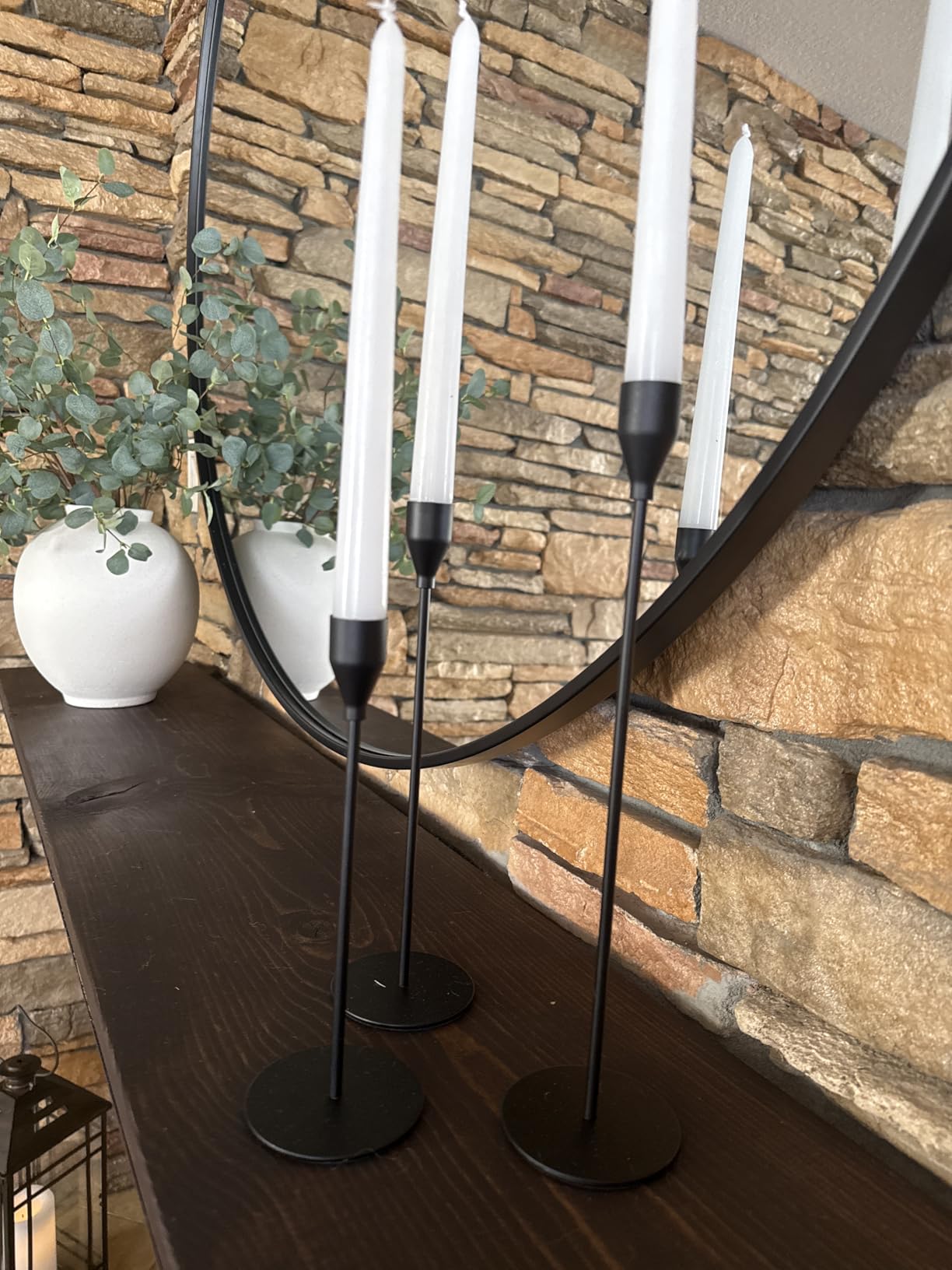 NLBTW Black Candlestick Holders, Set of 3 Tall Metal Taper Candle Holder customer photo 2