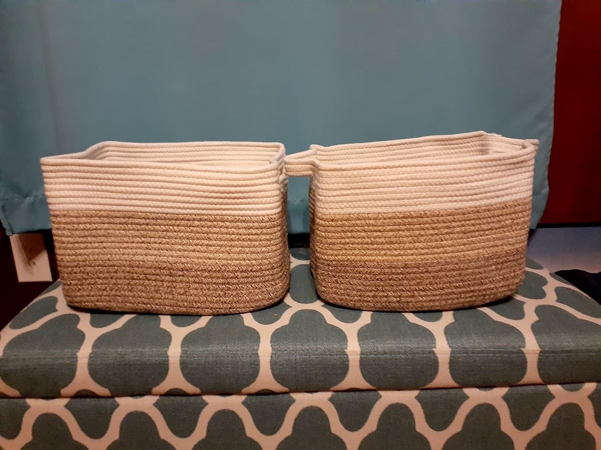 OIAHOMY Cotton Rope Storage Baskets for Organizing Gradient Yellow 3-Pack | 13