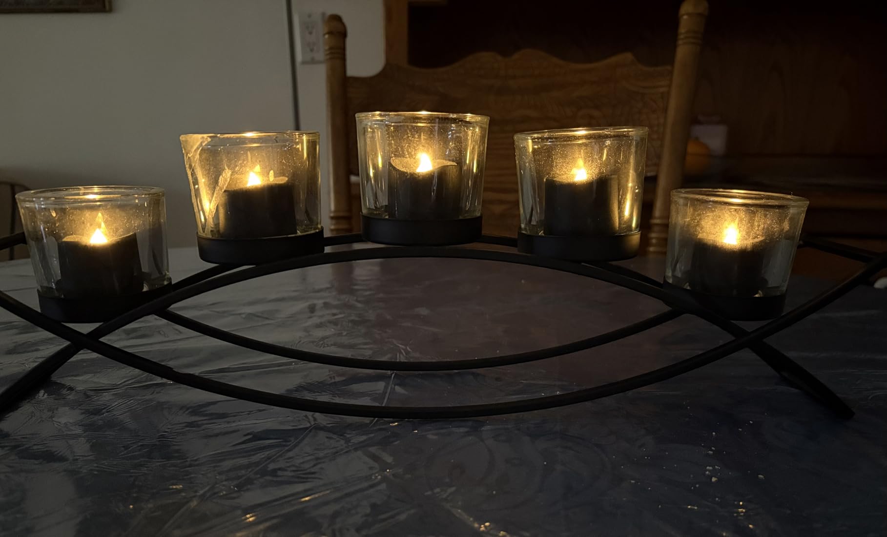 Seraphic Centerpieces for Tables, Dining Room Candle Holder Decor, Gold customer photo 1