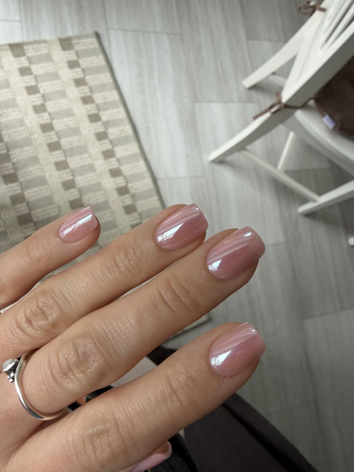 BTArtbox Press On Nails, French Tip Short Almond Nails, 32 Pcs Full Kit | Halloween Glue On Nails, Up to 4 Weeks of Wear, 10-Minute Application, Natural Salon Look, 16 Sizes for Various Nail Beds customer photo 1