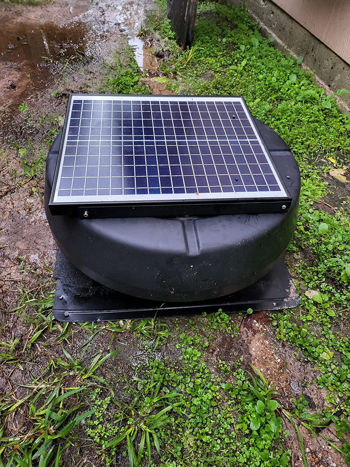 OmniPV Solar Hybrid Attic Fan, 40 W 2100 CFM Roof Mount Exhaust Fan With AC Adapter, 75°F Thermostat Auto On/Off, Low Noise and Weatherproof for Home, Shop, RV, Garage & Shed customer photo 1