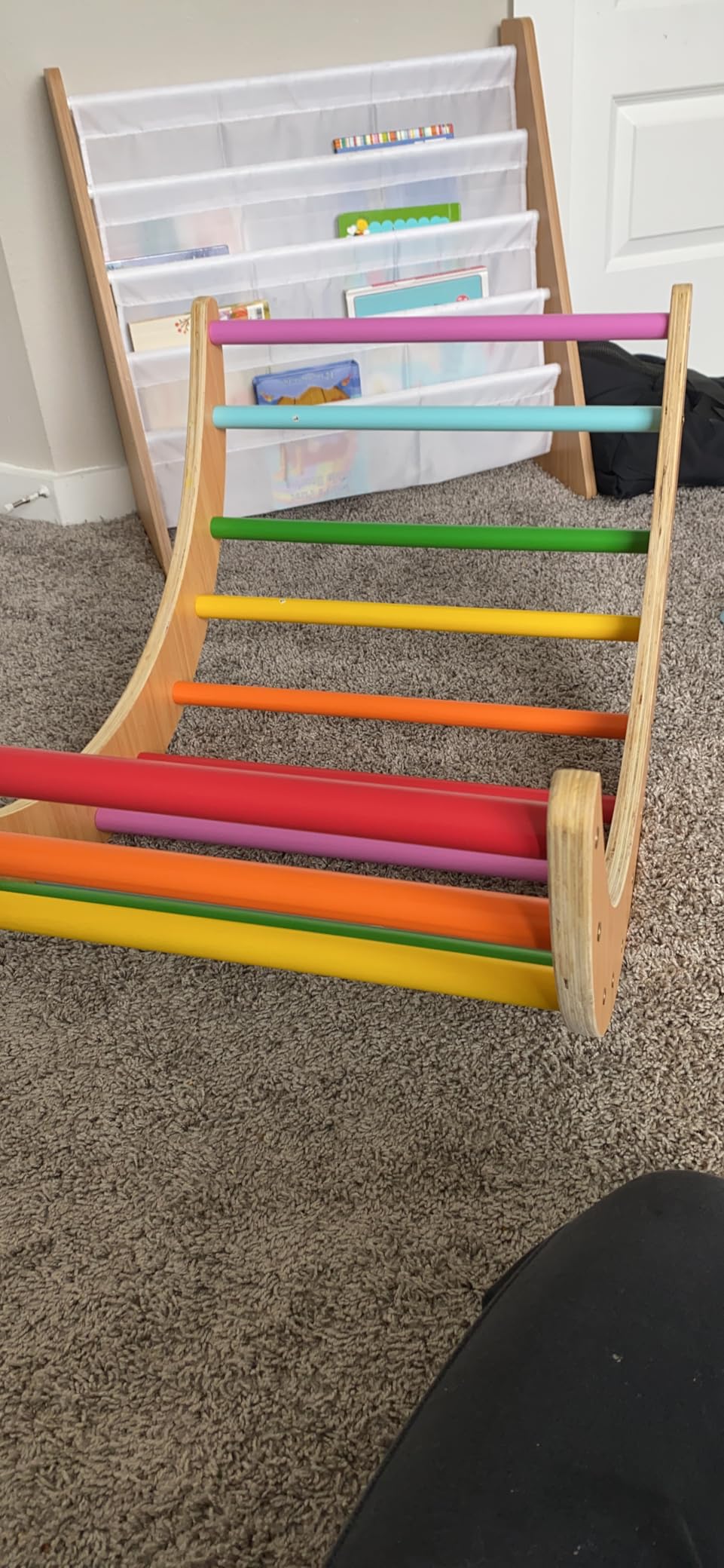 Beright 4 in 1 Pikler Triangle Gym, Montessori Foldable Climber with Ramp, Indoor Climbing Toys for Kids, Climbing Triangle for Toddlers Arch Climber, Rocker, Learning Waldorf Toy Structure, Natural customer photo 2