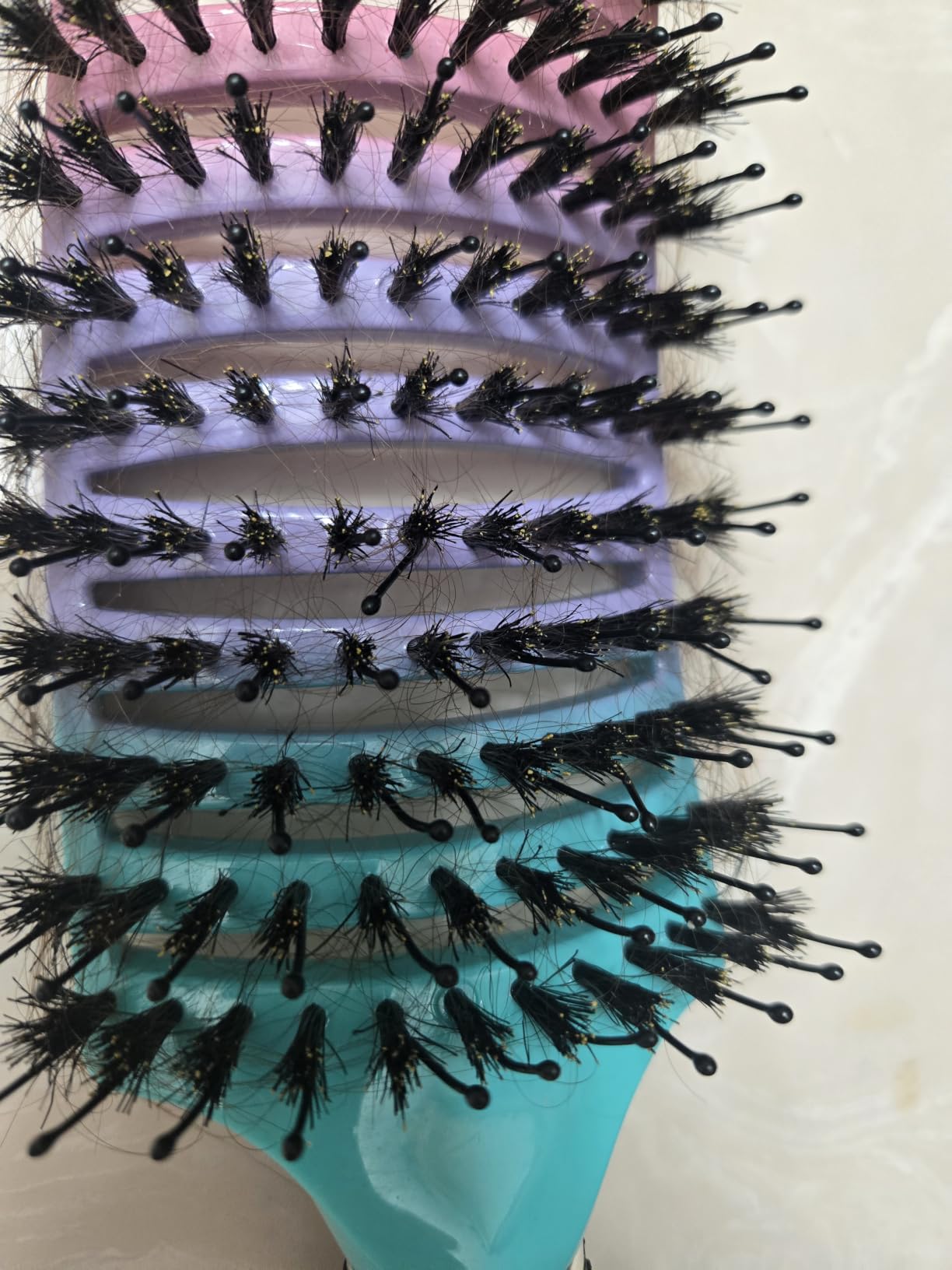 HIPPIH Boar Bristle Hair Brush Set of 2, Detangling Smoothing for Wet & Dry customer photo 2