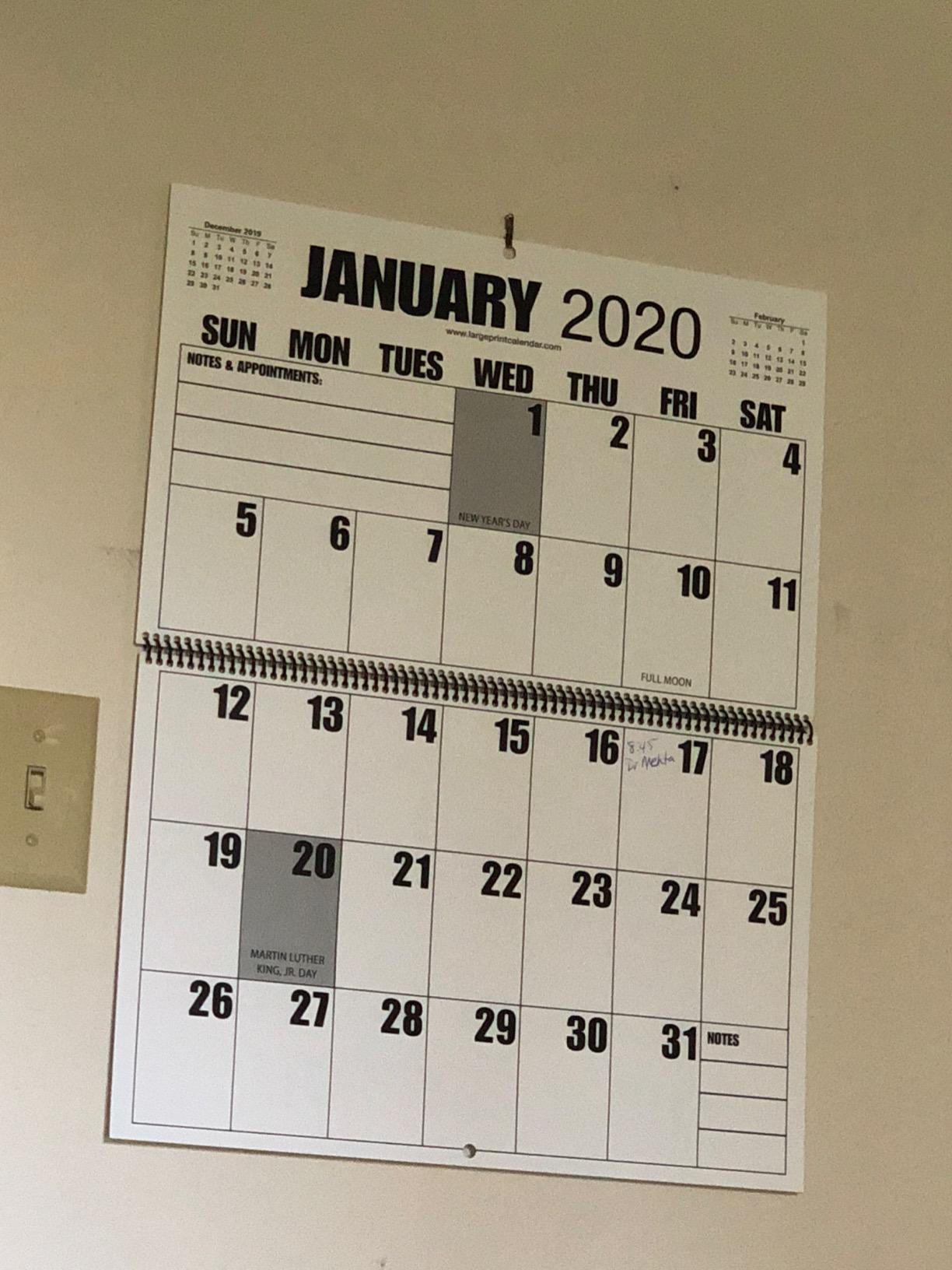 Jumbo Large Print Wall 2027 Calendar, 17