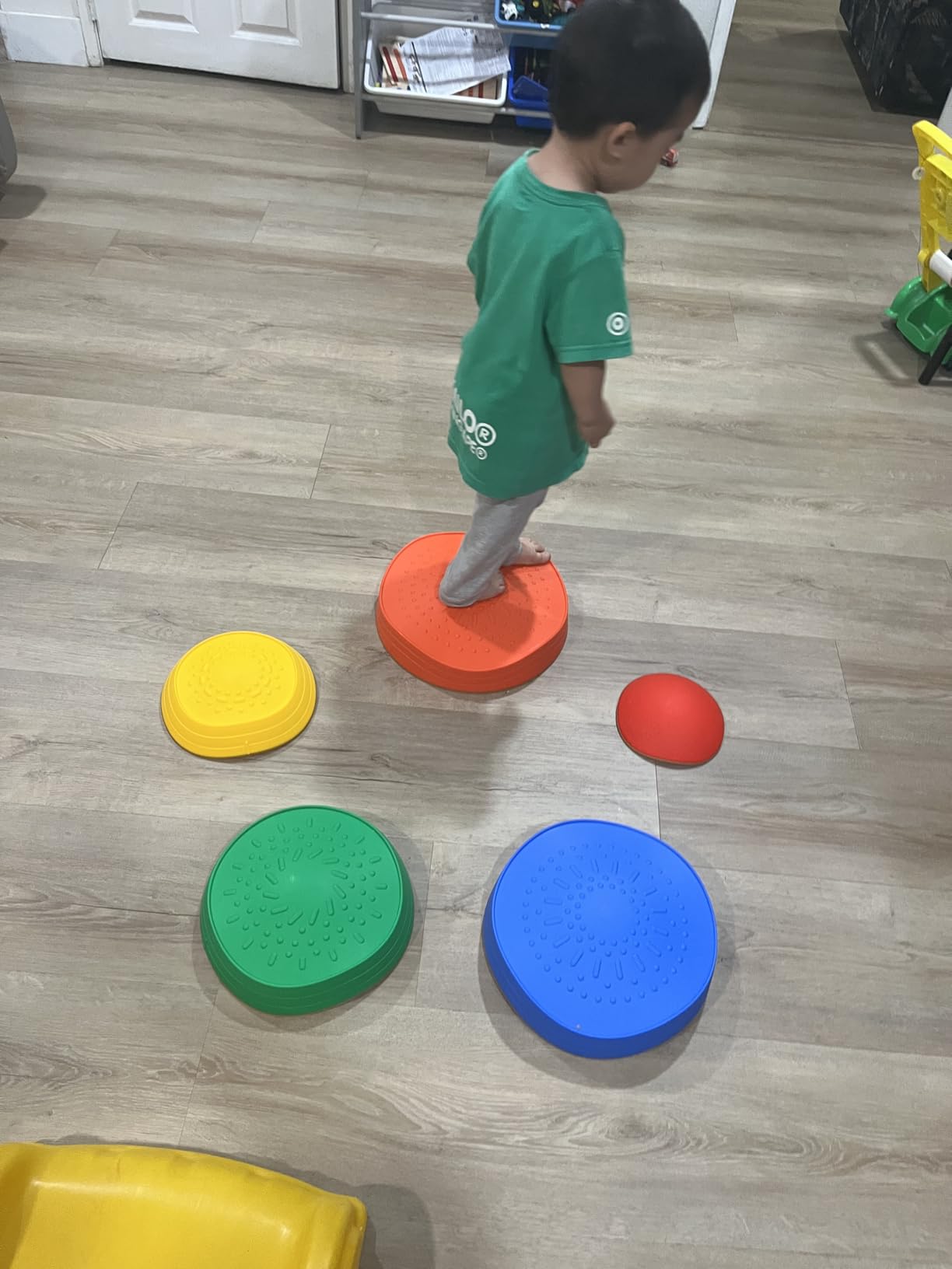 makarci Balance stepping stones for kids, non-slip toddlers sensory toys outdoor or indoor play, promoting motor skills and confidence,Coordination Toys for children age 3 4 5 6 7+(forest) customer photo 2