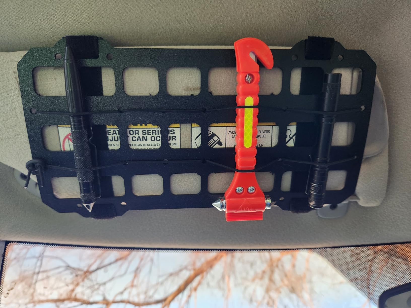 TACNEX Vehicle Rigid MOLLE Panel for Car Visor Organizer EDC Pouch Tool Holster Bag Holder Tactical Gear Rack Truck Equipment Mount Plate Modular Storage Shelf Auto Interior Accessories customer photo 2