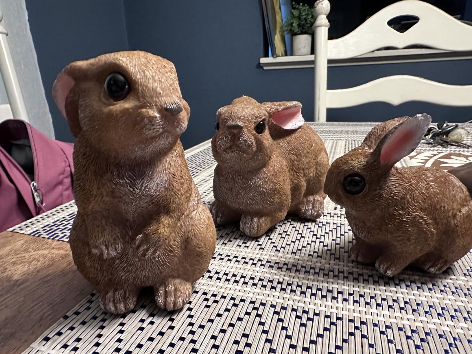 Bunny Decor Set of 3 Resin Easter Garden Statues Outdoor Indoor Home Yard customer photo 1