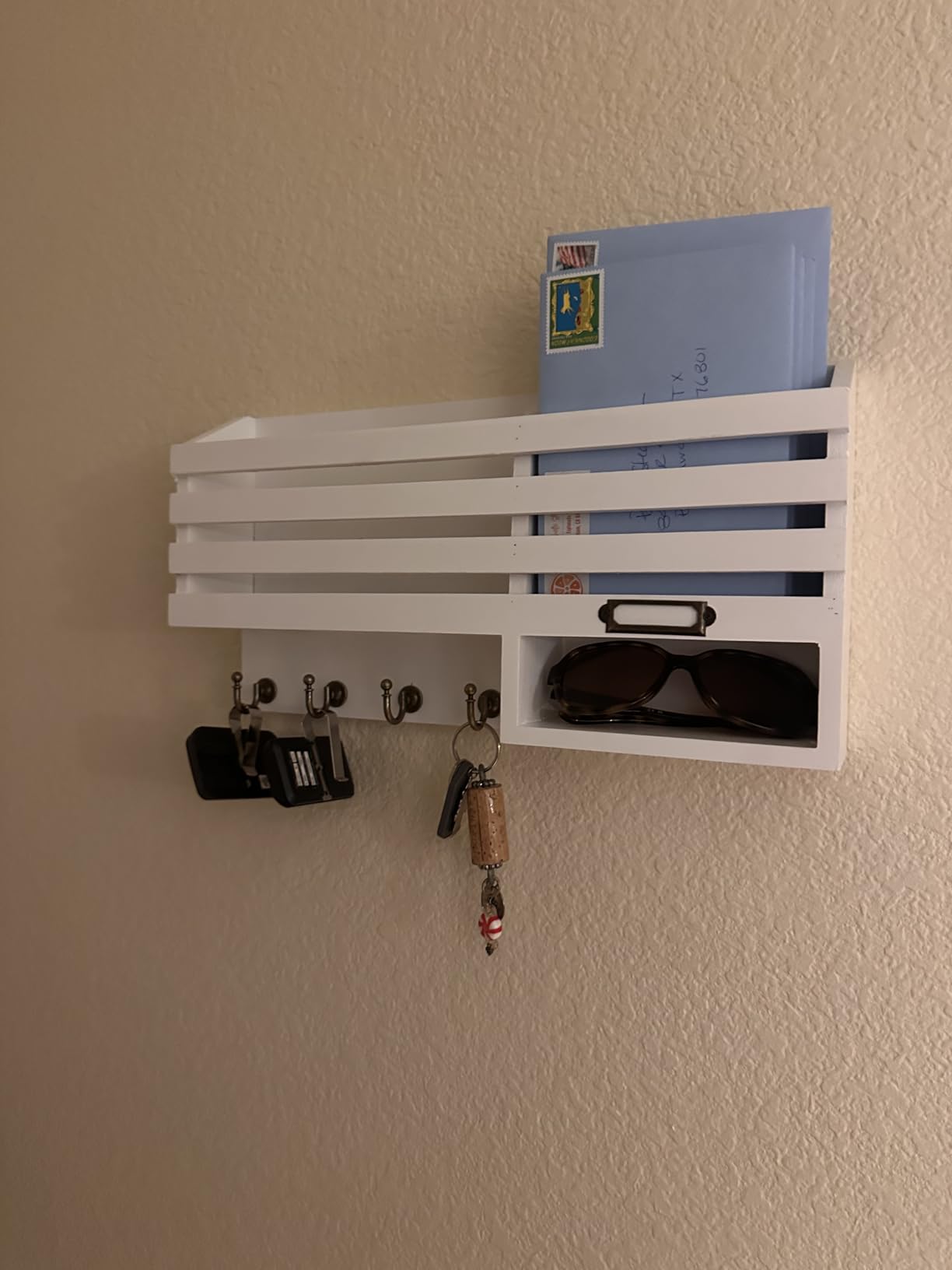 FifthQuarter Key Holder Wall Mount with Drawer and 6 Sturdy Hooks, A-Black customer photo 2