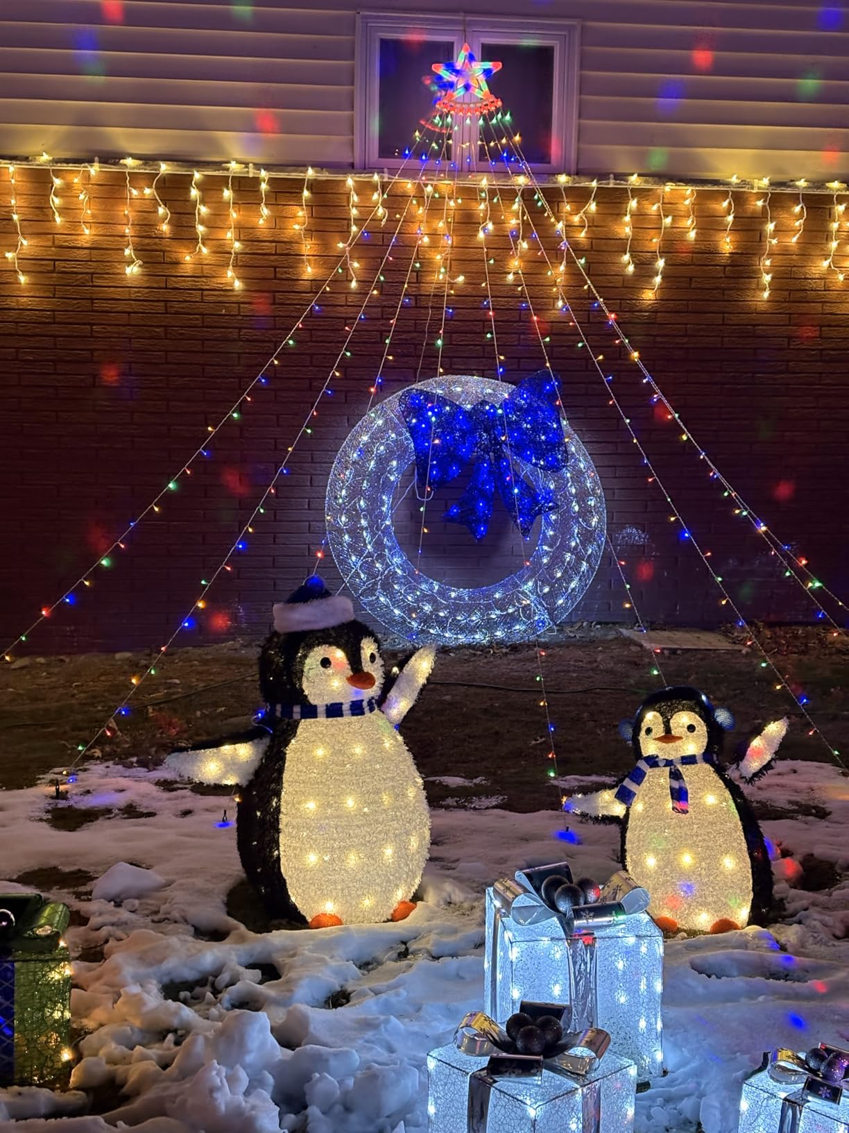 Aokudoni Outdoor Christmas Decorations 12.6 FT Waterfall Christmas Lights customer photo 2