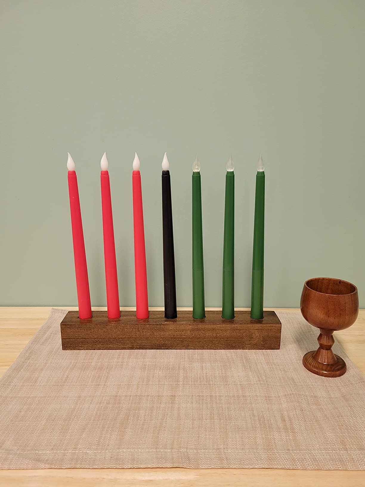 8 Pieces Kwanzaa Kinara Set 7 Kwanzaa LED Candles and 1 Candle Holder customer photo 2