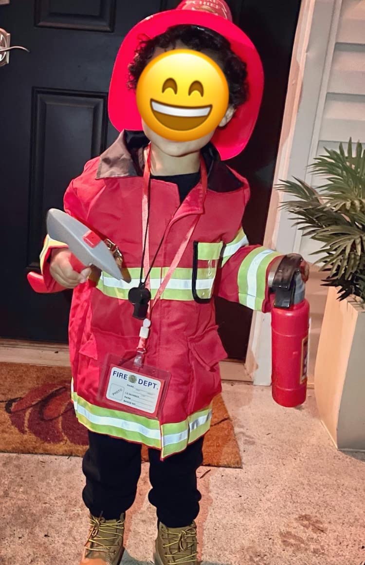 6-in-1 Kids Dress Up Clothes Costume Gift Set for Boys & Girls 3+ | Machine washable costume set, firefighter, police, doctor, chef, explorer or gardener with storage box, boys & girls 3-7 customer photo 2