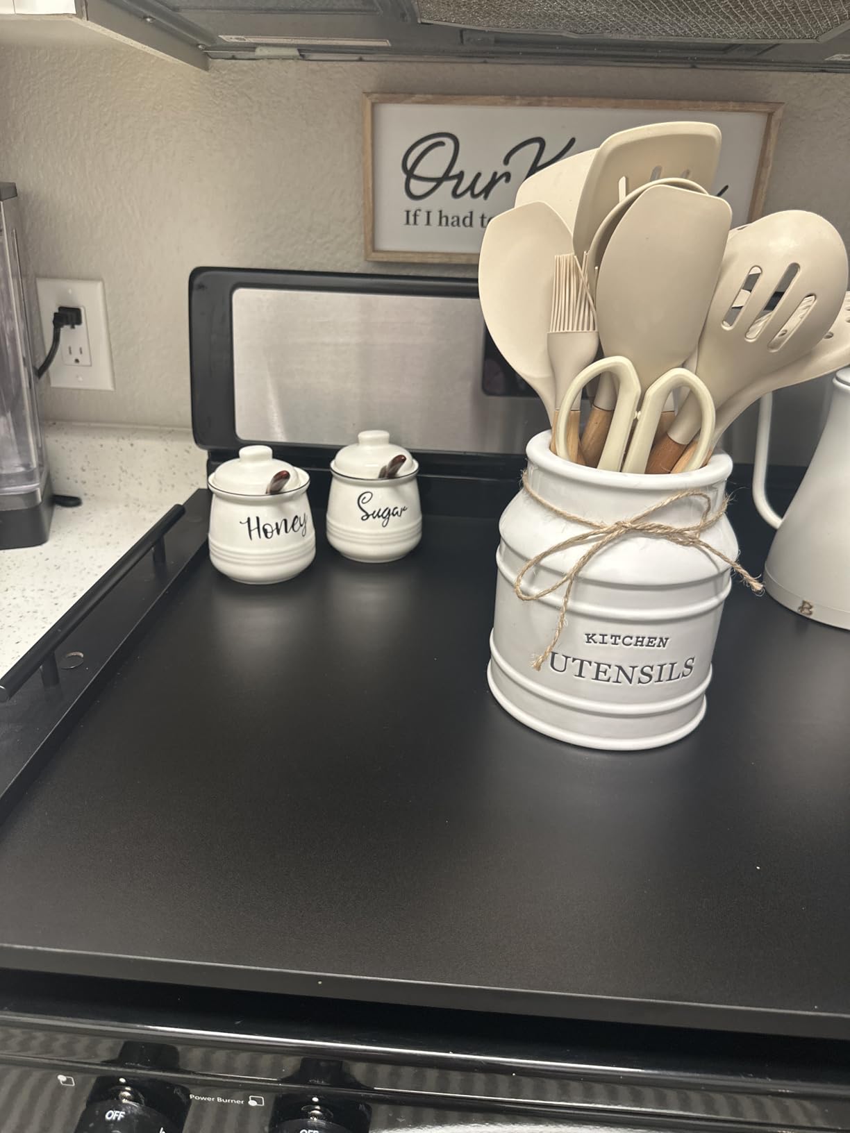 Farmhouse Porcelain Honey Jar with Dipper and Lid Set 12oz (White) customer photo 1