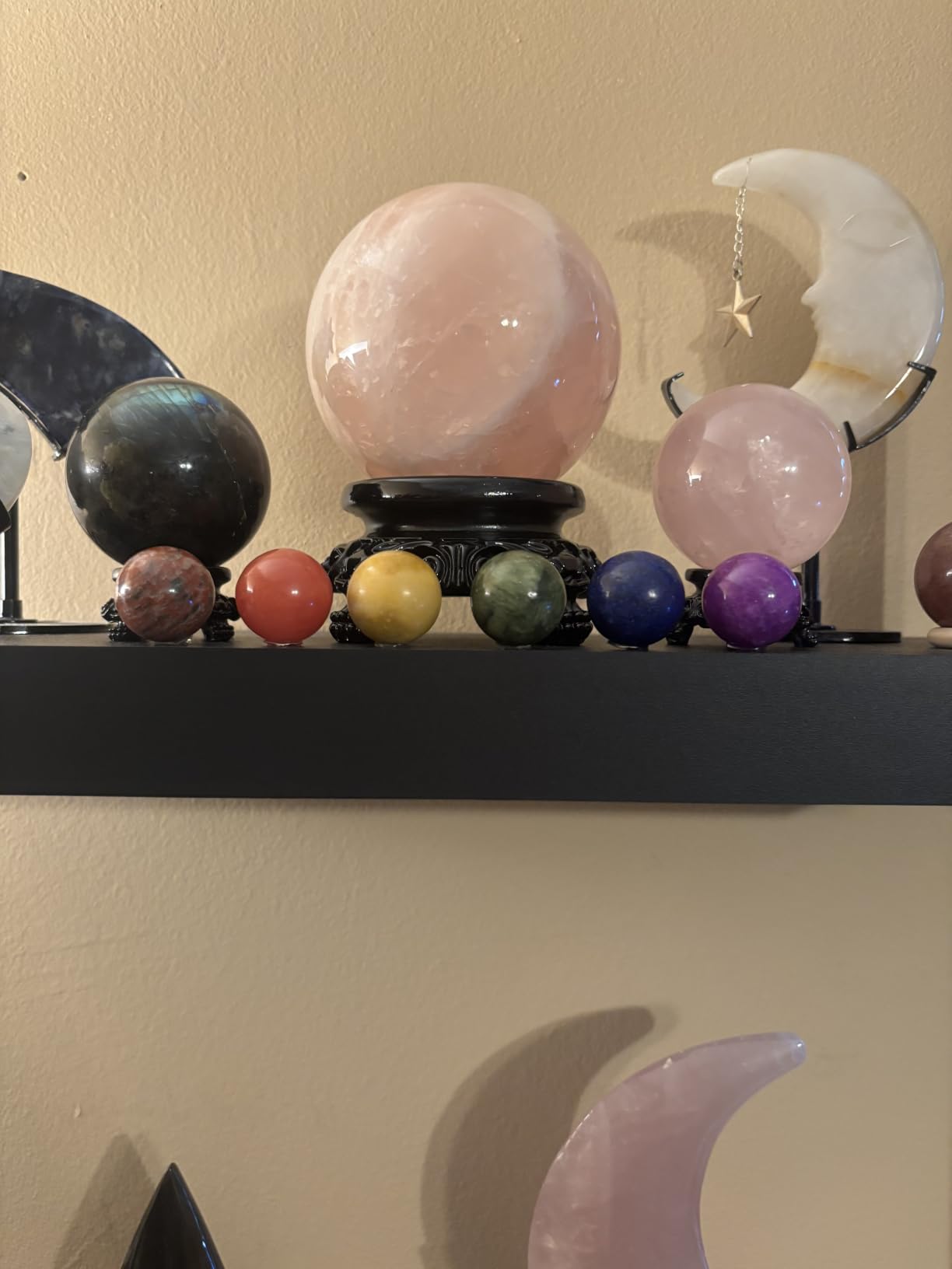 Nuenen 15 Pcs 1 Inch Gemstone Crystal Spheres Chakra Meditation Reiki customer photo 2