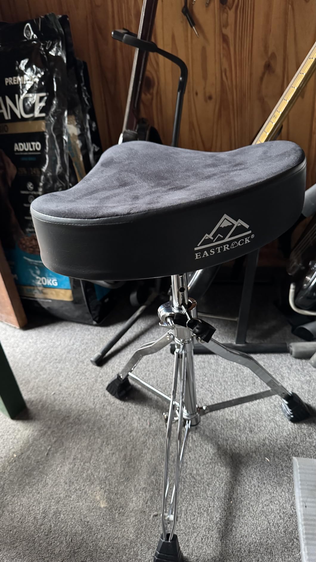 EASTROCK Drum Throne Drum Seat Height Adjustable,Padded Drum Stools Motorcycle Style Drum Chair with Anti-Slip Feet for Drummers,Adult customer photo 2