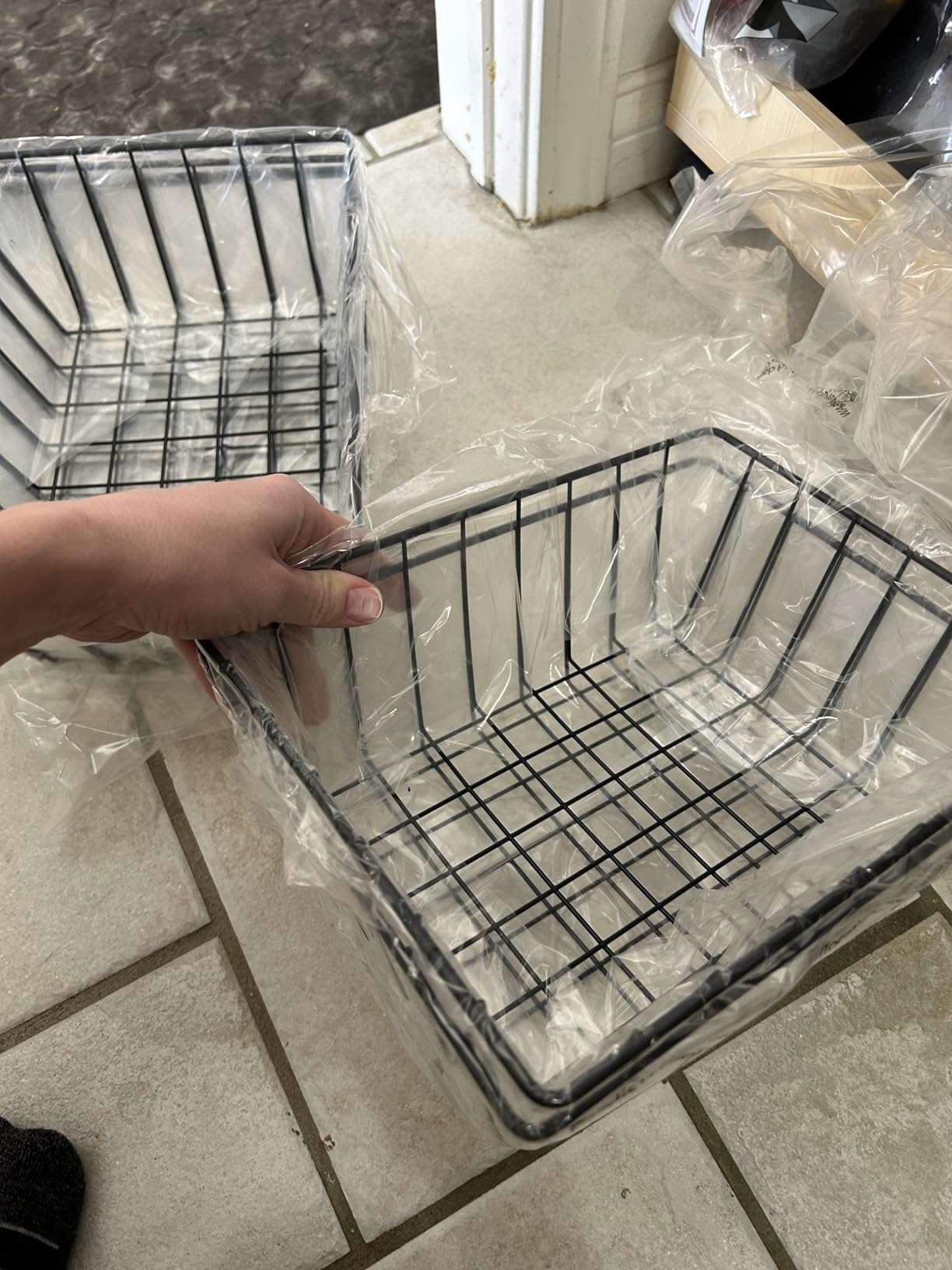 8 Set, Extra Large Wire Baskets for Organizing with Labels, Cabinet Pantry Organization and Storage Bins - Metal Basket for Kitchen, Laundry, Garage, Fridge, Bathroom Countertop Organizer, Black customer photo 1