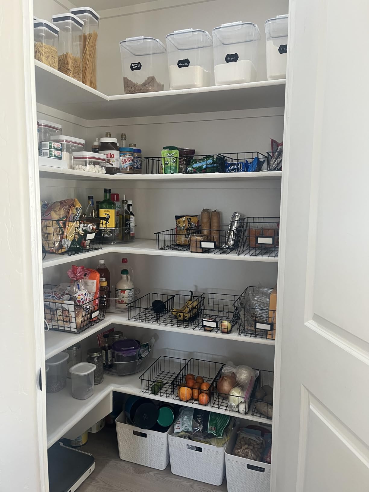 8 Set, Extra Large Wire Baskets for Organizing with Labels, Cabinet Pantry Organization and Storage Bins - Metal Basket for Kitchen, Laundry, Garage, Fridge, Bathroom Countertop Organizer, Black customer photo 2