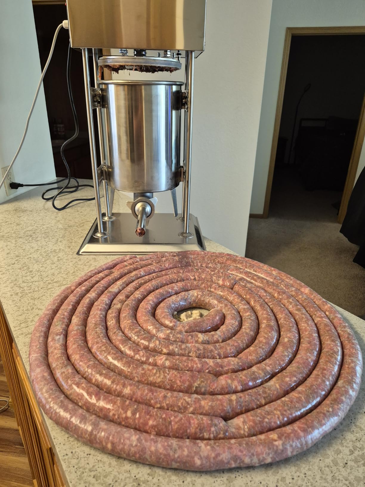 ROVSUN 24.3LBS/15L Electric Sausage Stuffer, Adjustable Speed Stainless Steel Sausage Maker Meat Stuffer, Heavy Duty Vertical Electric Stuffer Sausage Filler with 5 Stuffing Tubes, Home & Commercial customer photo 2