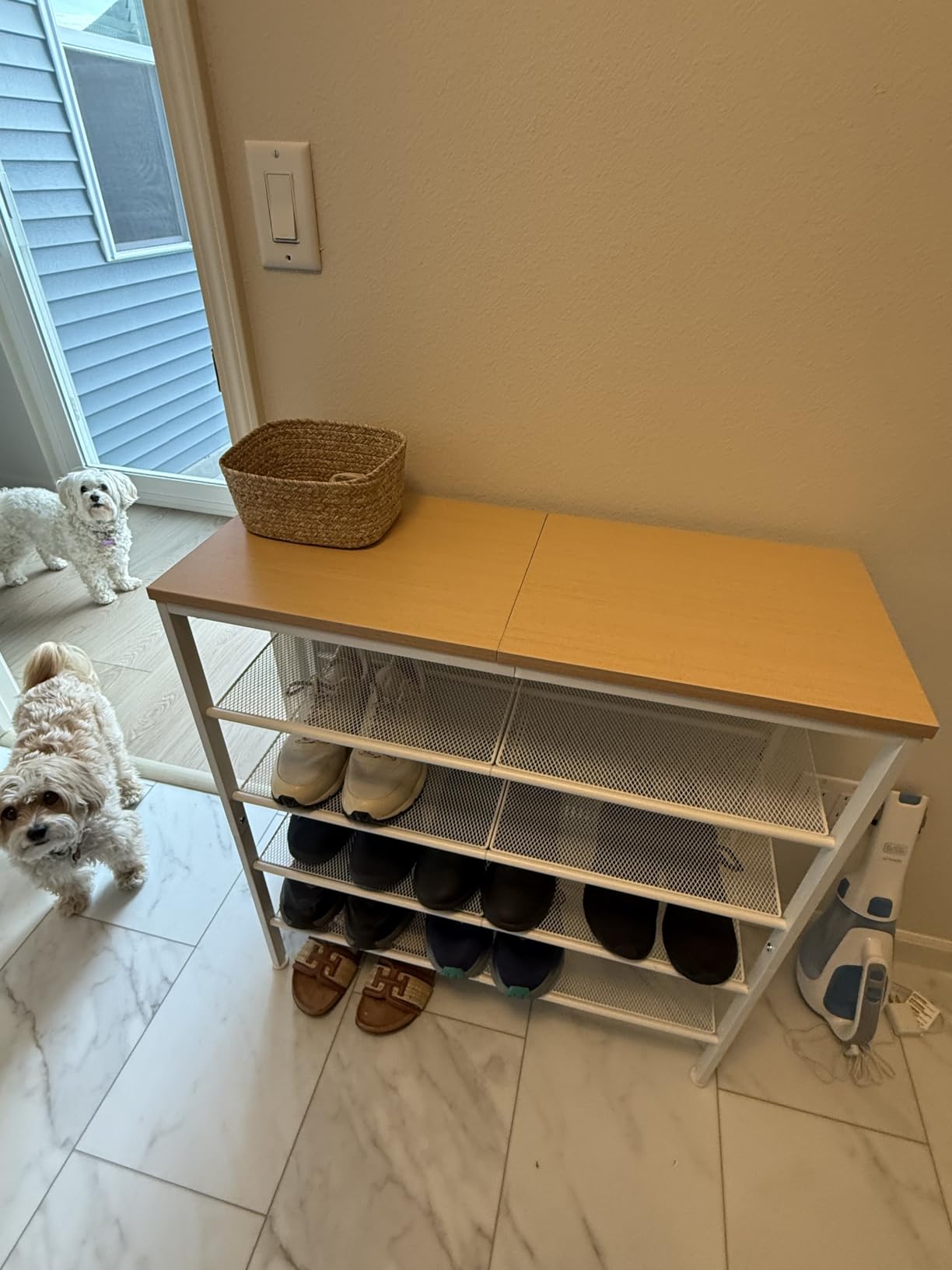 HOOBRO Shoe Rack for Entryway, 5-Tier Shoe Organizer with Adjustable Mesh Shelves, 16-20 Pairs of Shoes, Spacious Floor Mount, Metal, Industrial, Shoe Shelf for Closet, Rustic Brown BF12XJ01 customer photo 2