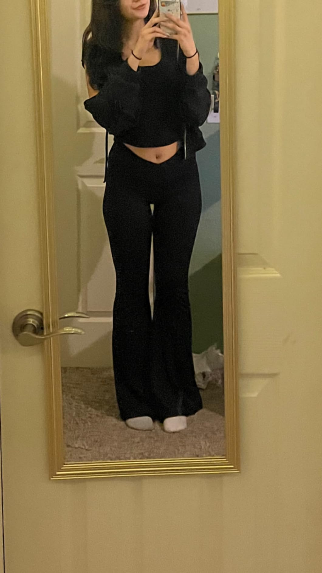 Sunzel Flare Leggings, Crossover Yoga Pants with Tummy Control, High-Waisted and Wide Leg customer photo 1