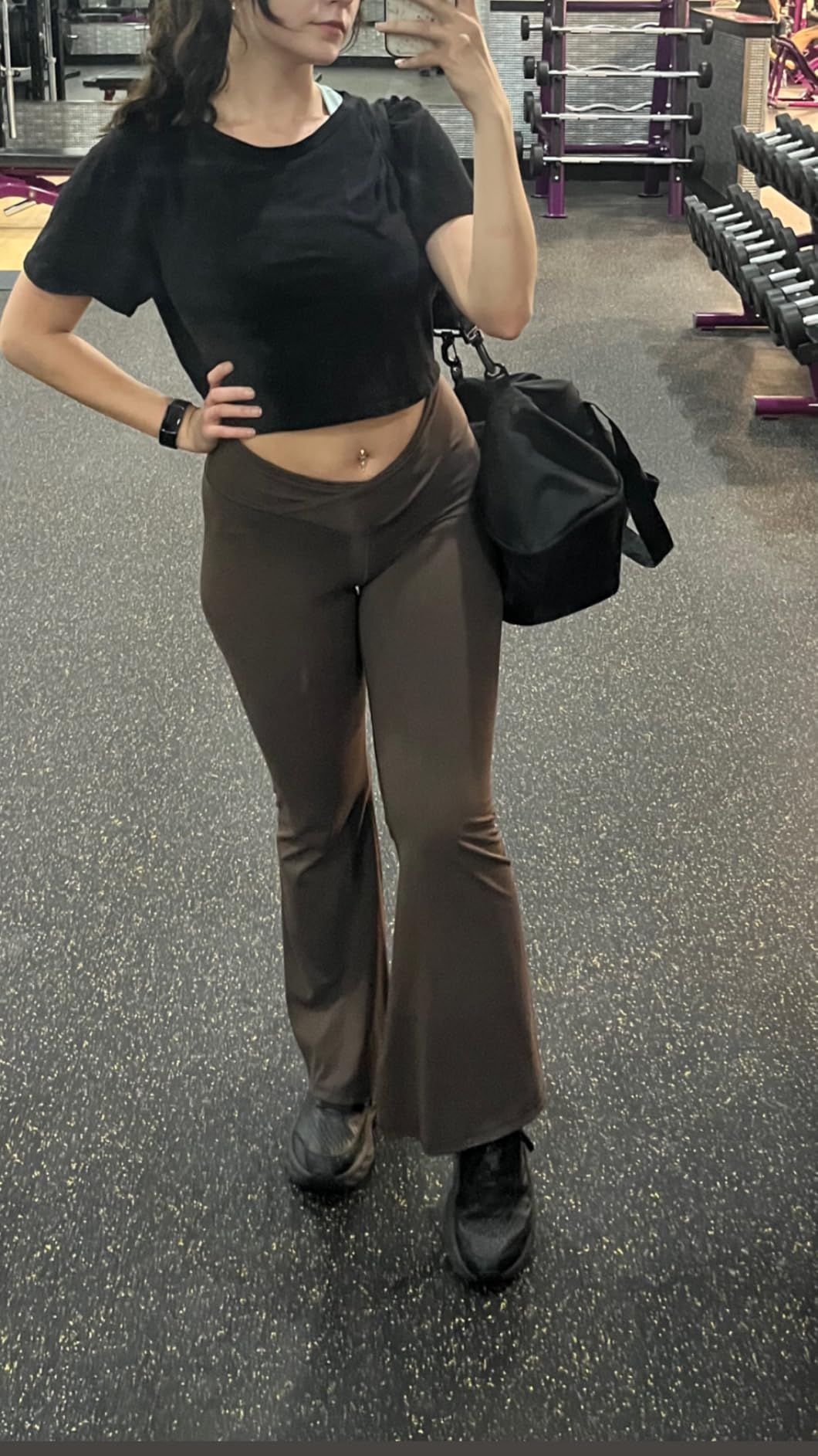 Sunzel Flare Leggings, Crossover Yoga Pants with Tummy Control, High-Waisted and Wide Leg customer photo 2