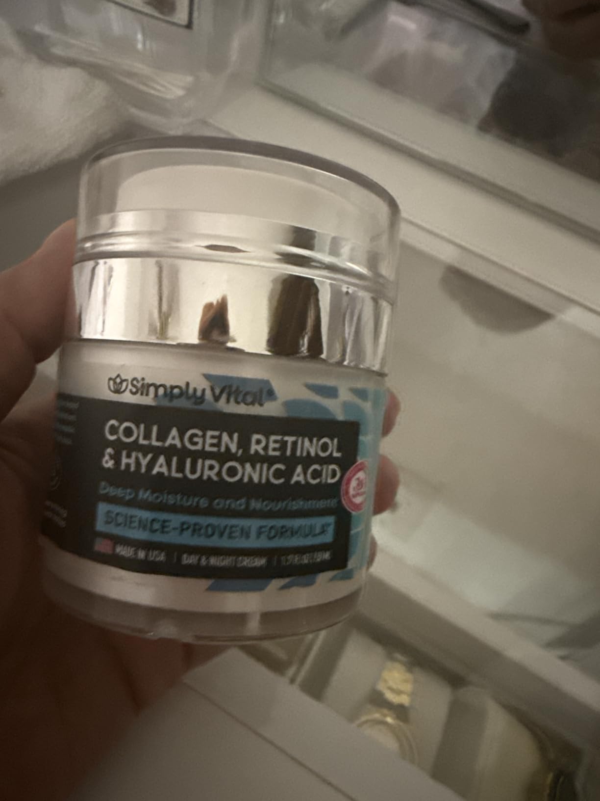 SimplyVital Face Moisturizer Retinol Collagen Hyaluronic Acid Cream 1.7 oz customer photo 1