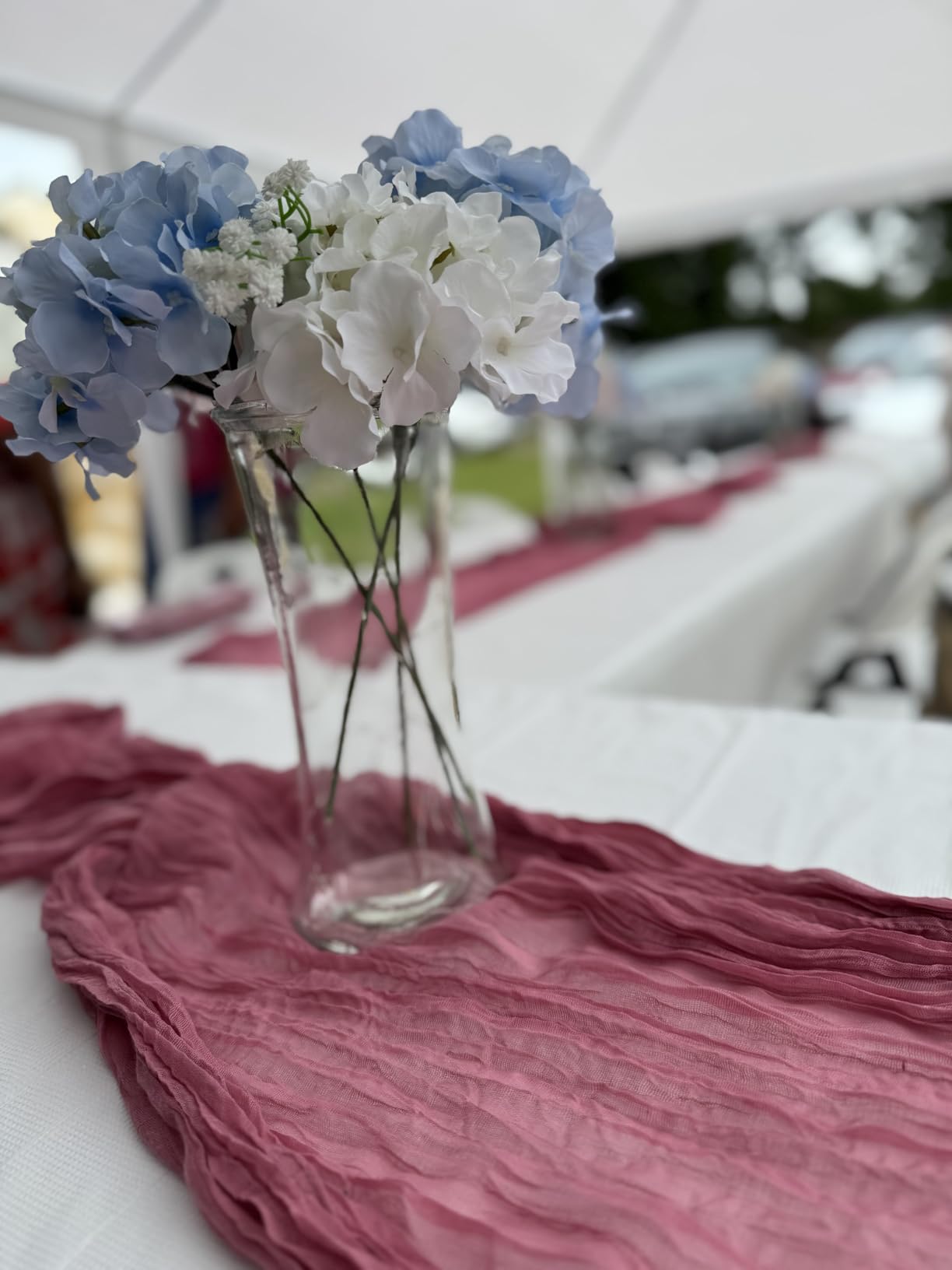 12 Pack Cheesecloth Table Runner, Runner Gauze Boho Wedding Decor Romantic Table Runner for Wedding Birthday Party(35
