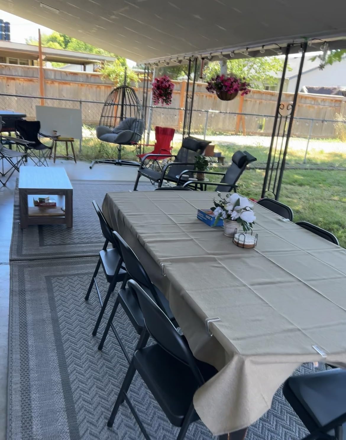 Veblandy Rectangle Tablecloth Linen Textured Waterproof & Stain Resistant Table Cloth Wrinkle Free Decorative Fabric Farmhouse Table Cover for Dining/Party/Buffet/Wedding, 60 x 84 Inch, Sage Green customer photo 1