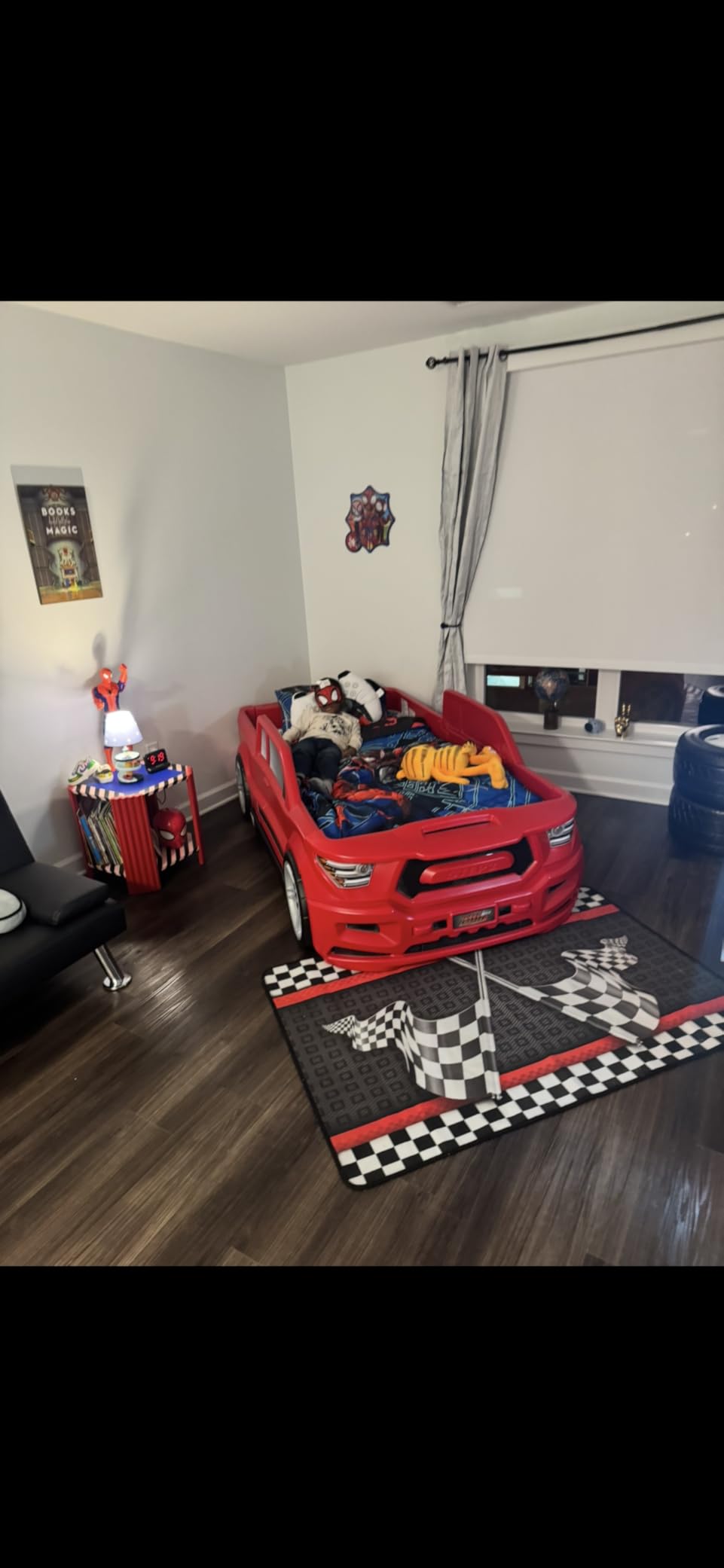 Step2 Roadster Toddler-to-Twin Bed, Crib to Twin Transition Race Car Bed, Adjustable, Ages 3+ Years Old, Easy Assembly, Red customer photo 2