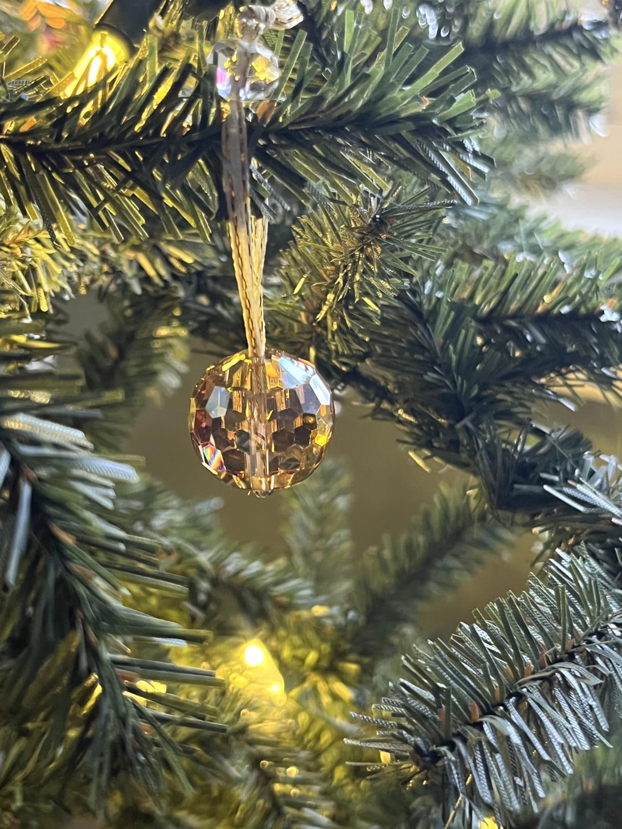 12 Pcs Multicolor Crystal Glass Christmas Balls Ornaments, 0.87