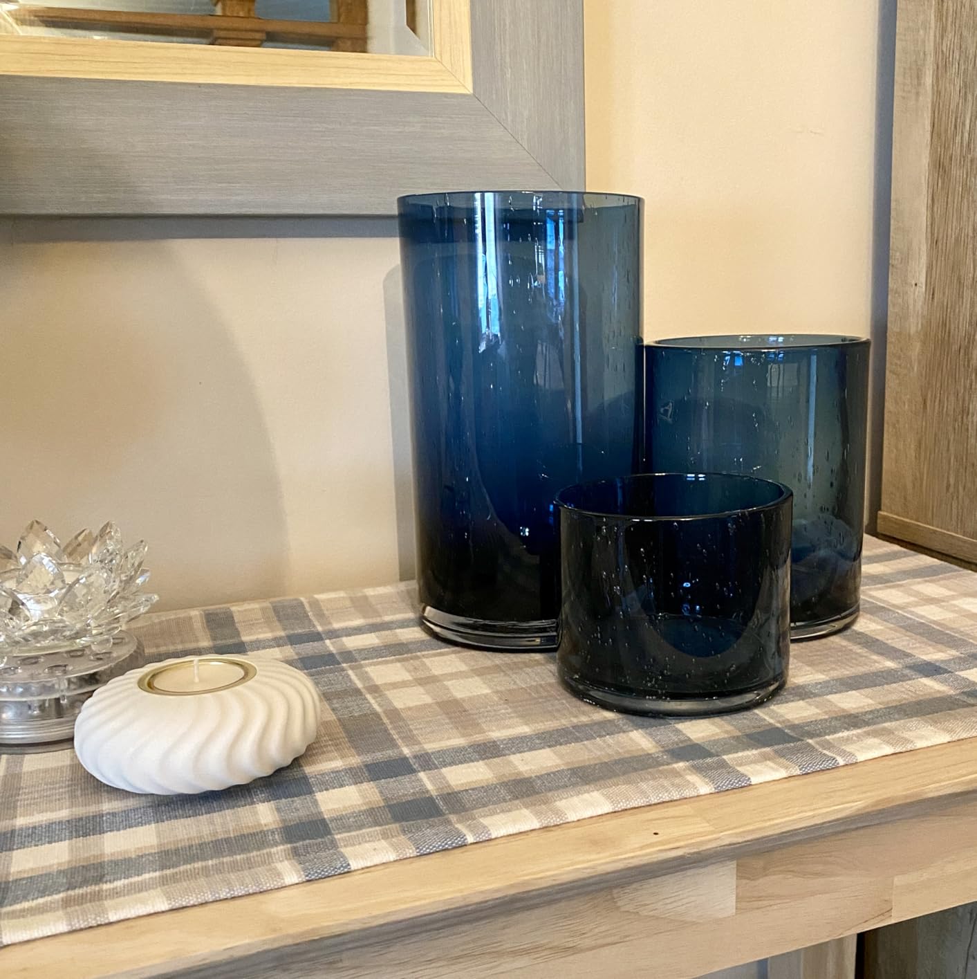 Hurricane Candle Holders Glass Cylinders Set of 3 (10