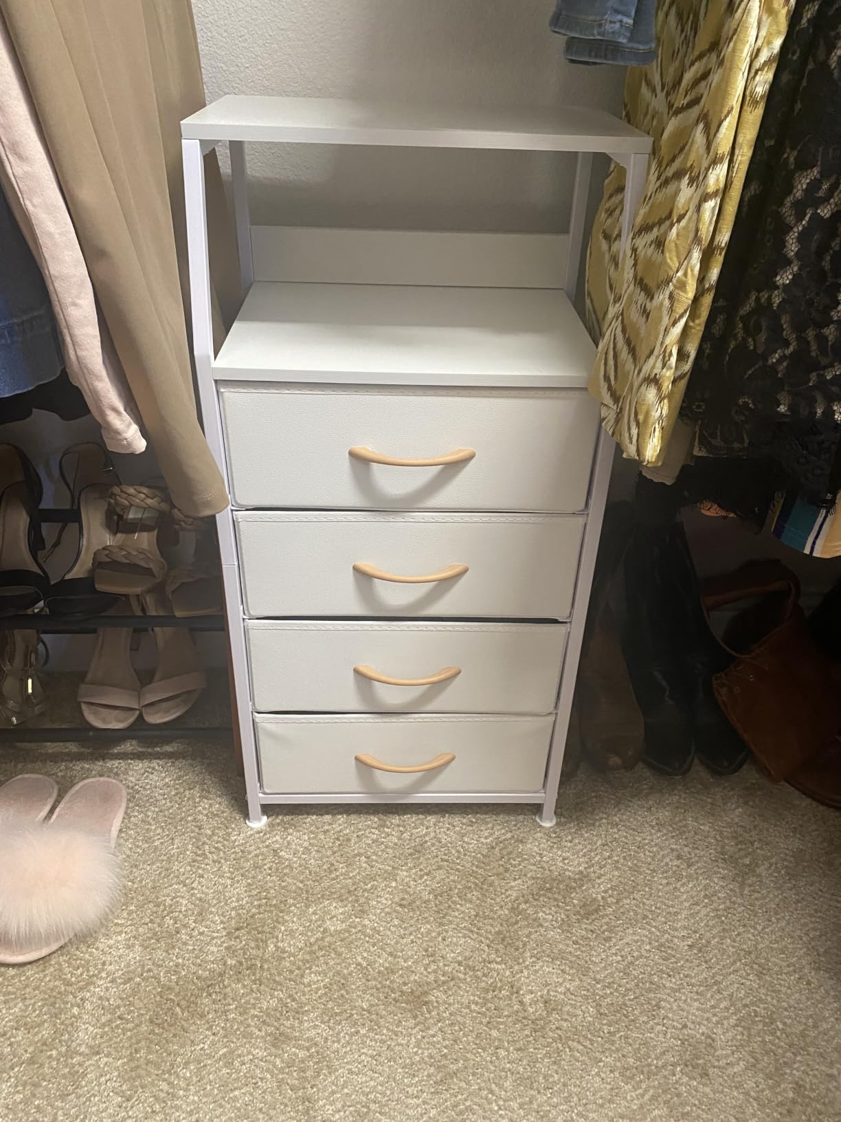 Furnulem Dresser for Bedroom, 5 Drawers Tall Nightstand, Chest of Drawers customer photo 2