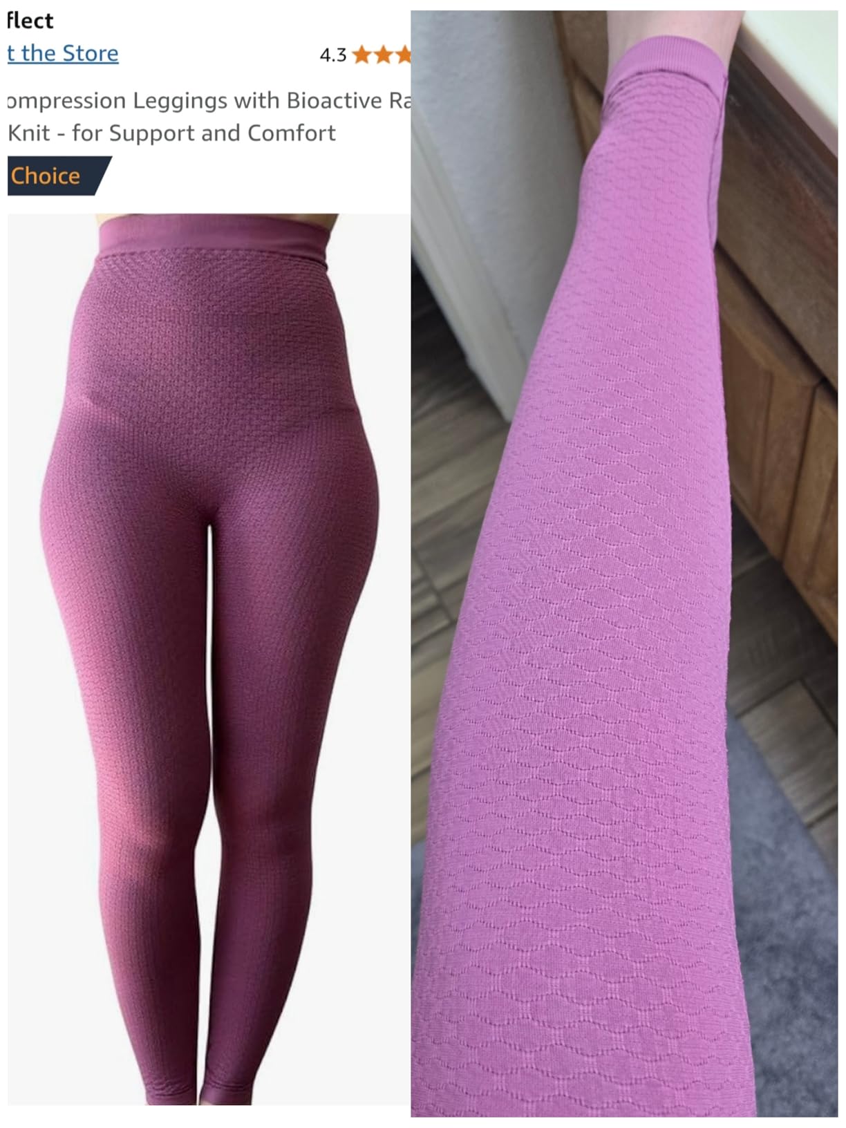 Bioflect® Compression Leggings with Bioactive Raised Massaging Knit - for Support and Comfort customer photo 2