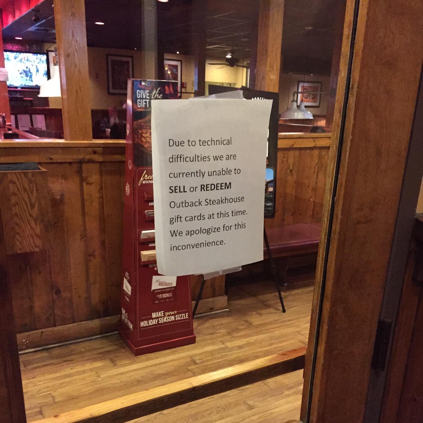 Outback Steakhouse Physical Gift Card | $50 customer photo 1