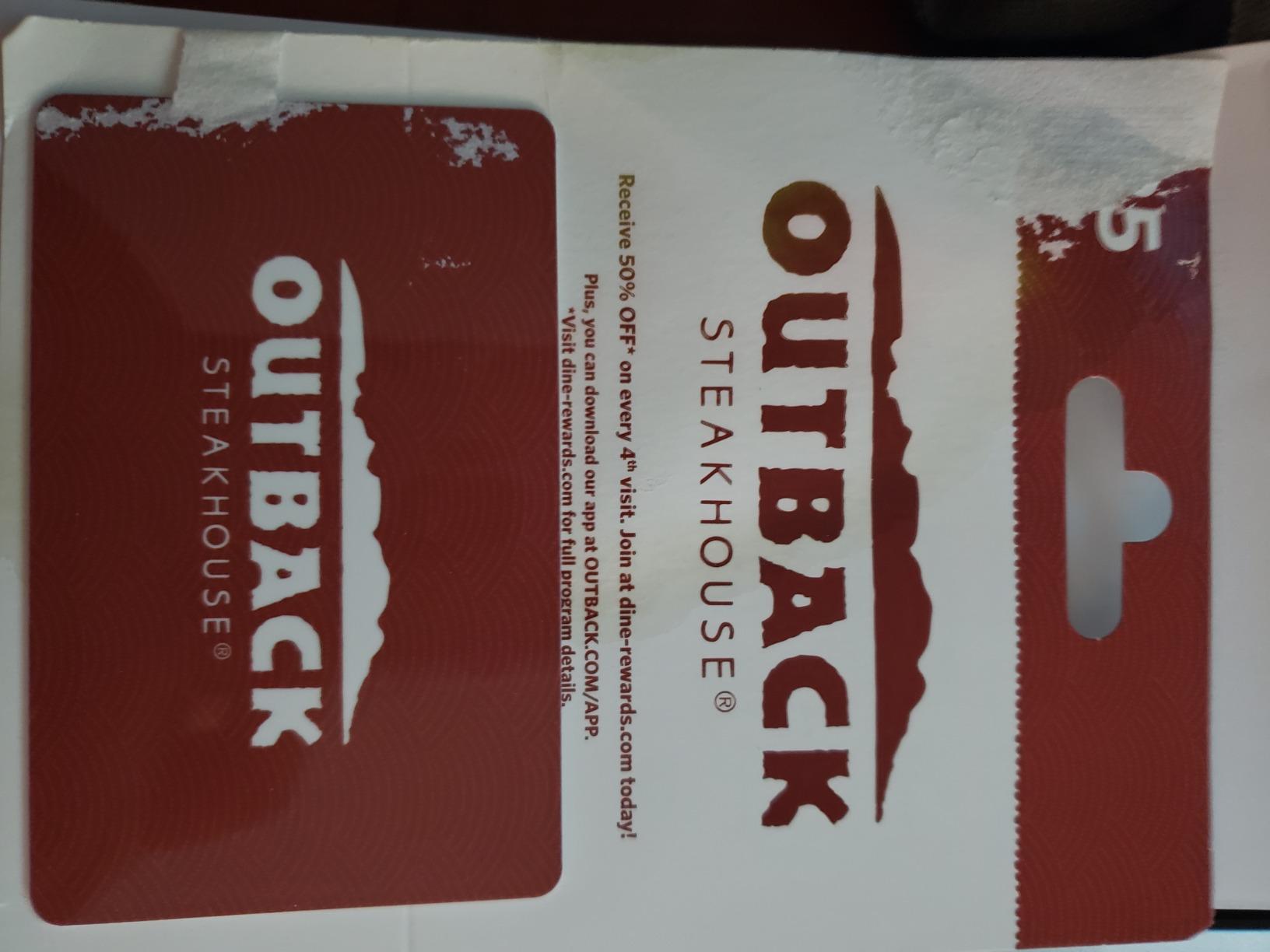 Outback Steakhouse Physical Gift Card | $50 customer photo 2