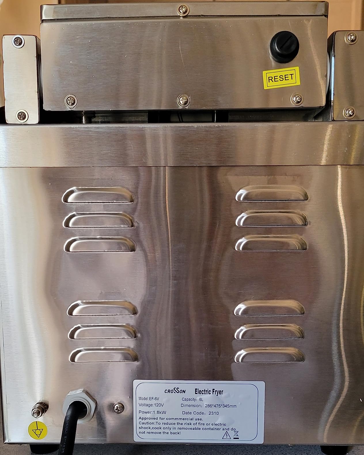 CROSSON 6L Electric Countertop Deep Fryer Extra Large with Drain,Timer,Basket and Lid for Restaurant Use 120V,1800W Commercial Deep Fryers customer photo 2