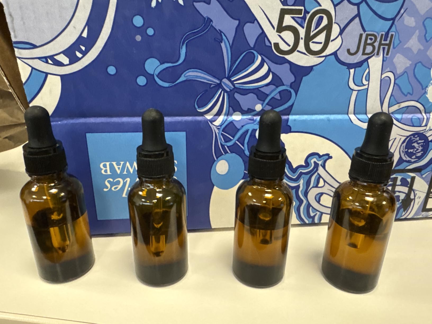 4 Pack, 1 oz Thick Dark Amber Glass Dropper Bottles with 1 Funnels & 4 Labels - 30ml Tincture Bottles with Eye Dropper - Leakproof Essential Oils Bottle - Storage and Travel for Beauty or Health customer photo 2