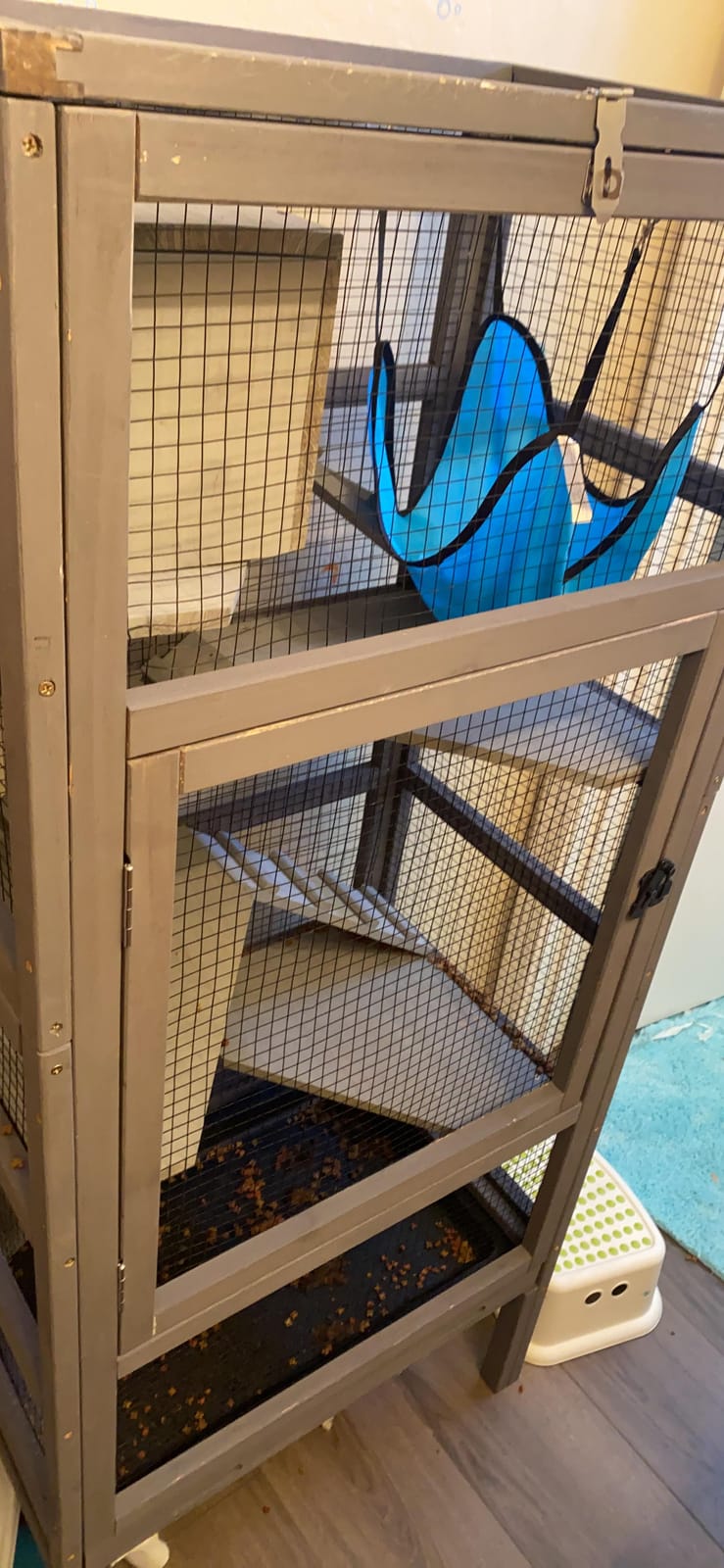 Aivituvin Chinchilla Cage Large Rolling Small Animal Cage for Adult Rats, 4 Level Ferret Cage Hutch for Ferret Bunny Indoor- Deluxe Home for Pets (Grey) customer photo 2