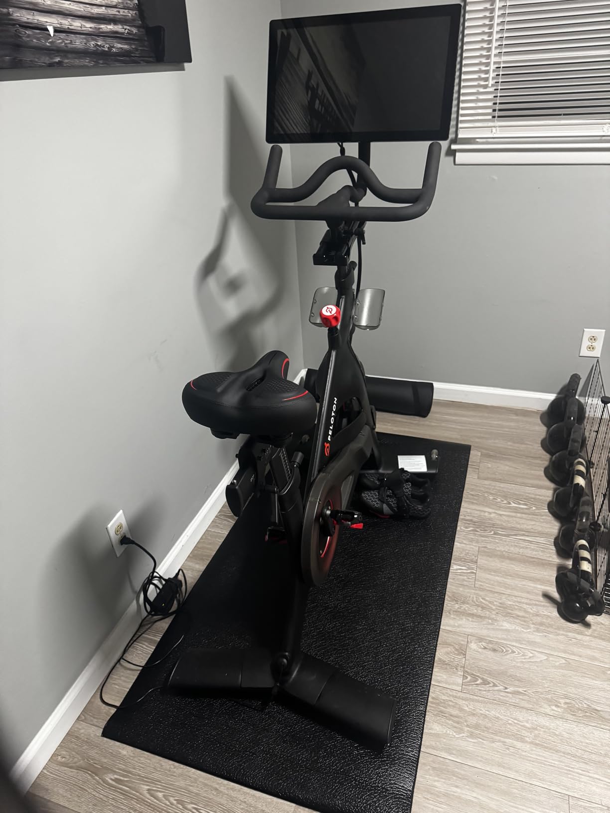 Cycleclub Bike Mat Compatible with Peloton Bike,Elliptical,Treadmill Mat, 6mm Thick, Under Exercise Bike Trainer Pad for Indoor Stationary Spin Bike Gym Equipment Hardwood Floor Carpet Protector customer photo 1
