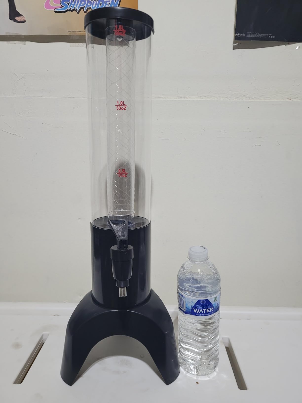 Beer Giraffe Dispenser, 100oz/3.2 qt Mimosa Tower Dispensers with Ice Tube and LED Light, 3L Tabletop Drink Tower Dispenser for Beer, Margarita, Liquor, Beverage customer photo 2