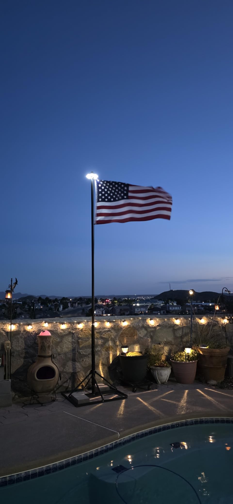 Solar Flag Pole Light, 136 LED 1500 Lumen 15 H Lighting for 15-30 Ft Poles | Full Flag Coverage, Solar Powered, IP65 Waterproof, 2500mAh, Dusk to Dawn Auto On/Off, Rechargeable, High-Density Solar Panel customer photo 2