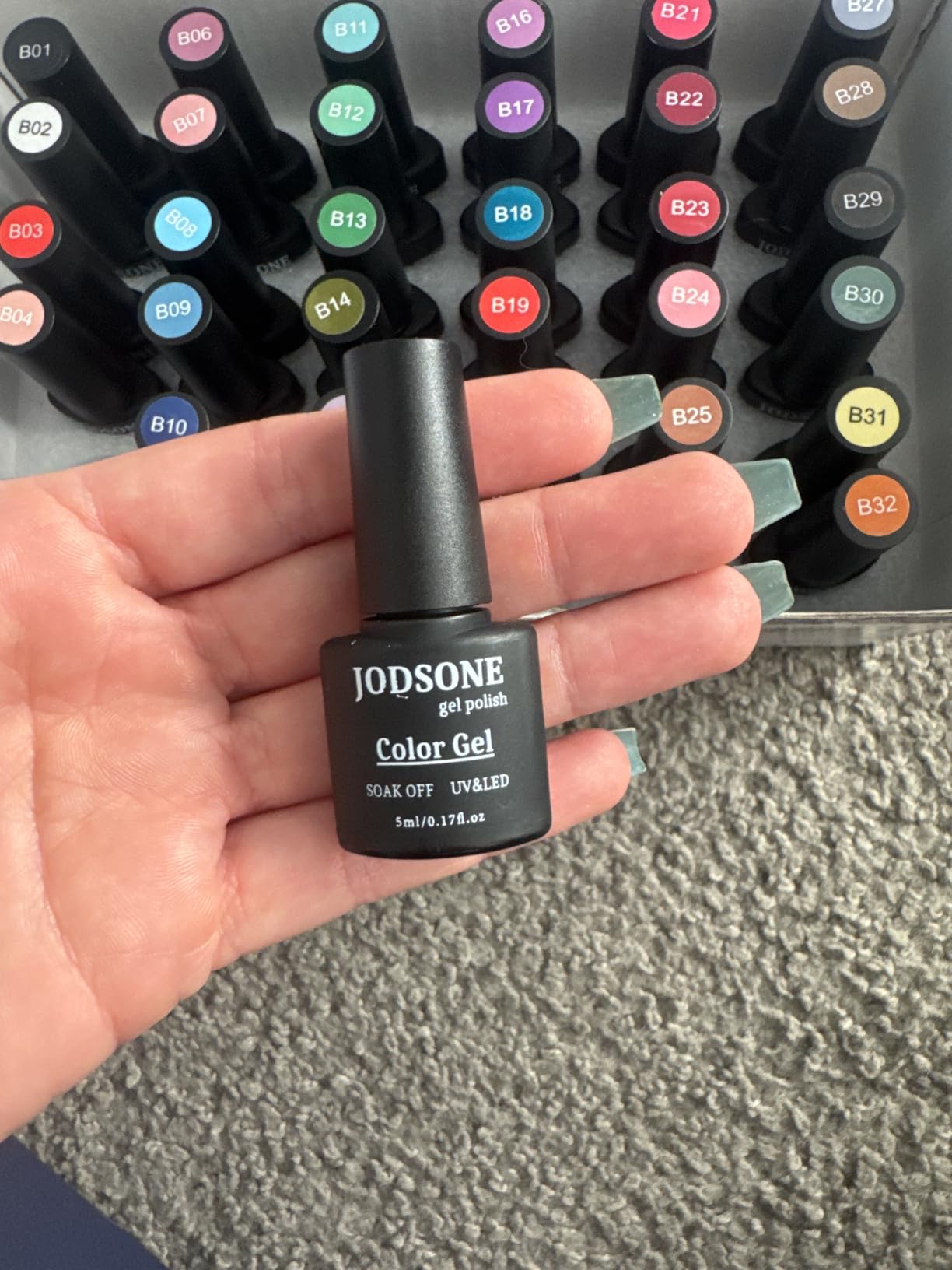 JODSONE Gel Nail Polish Kit 60 PCS with U V Light Soak off Base Top Coat 55 Shine Colors Gel Nail Kit Bright and Dark Brown Wine Red Series Manicure Set for Women and Girls customer photo 1